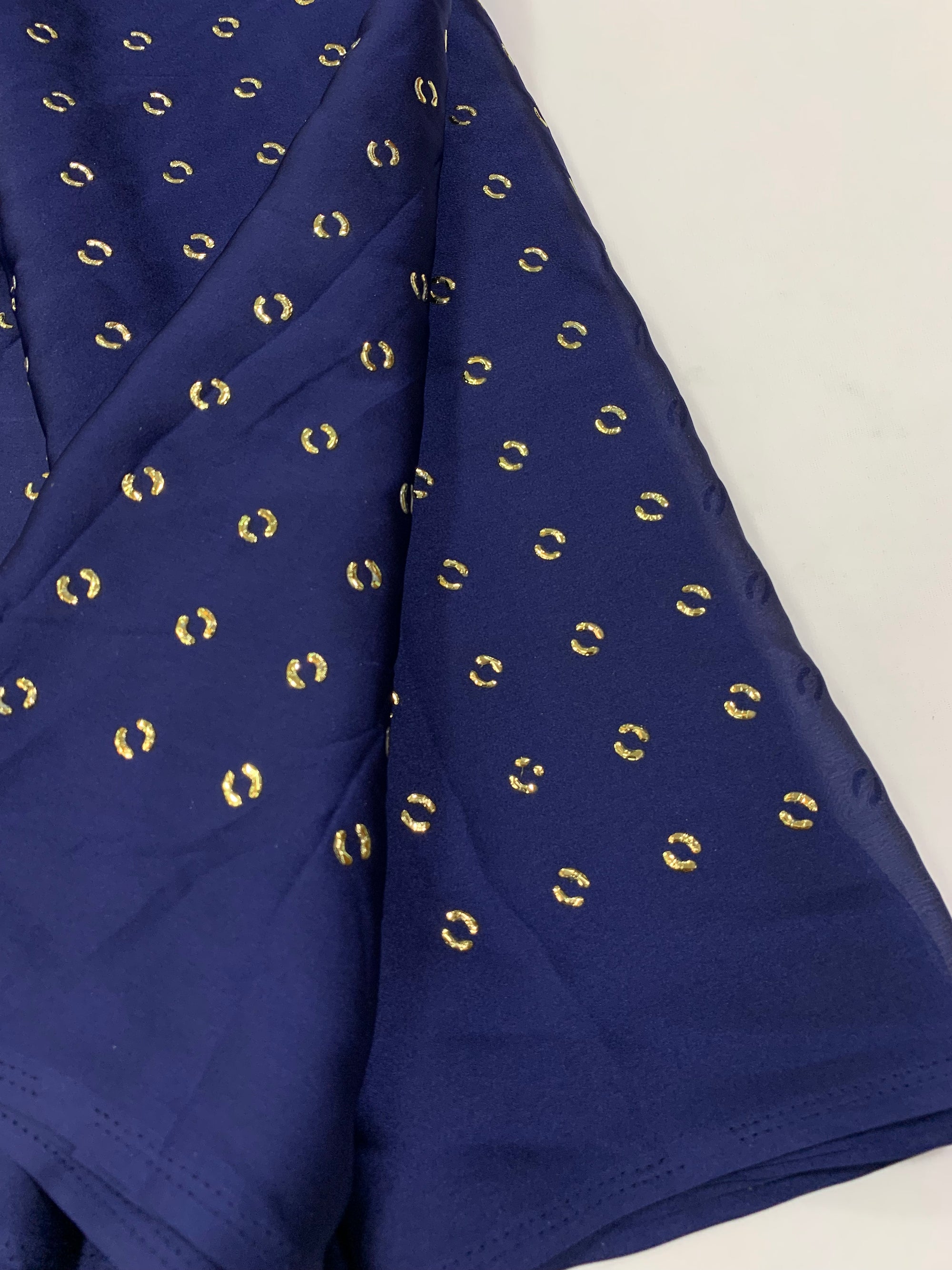 Foil Printed semi silk fabric