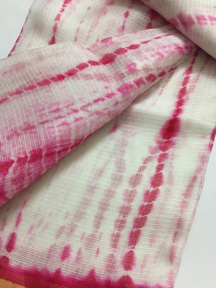 Tie and dye pure kota silk saree