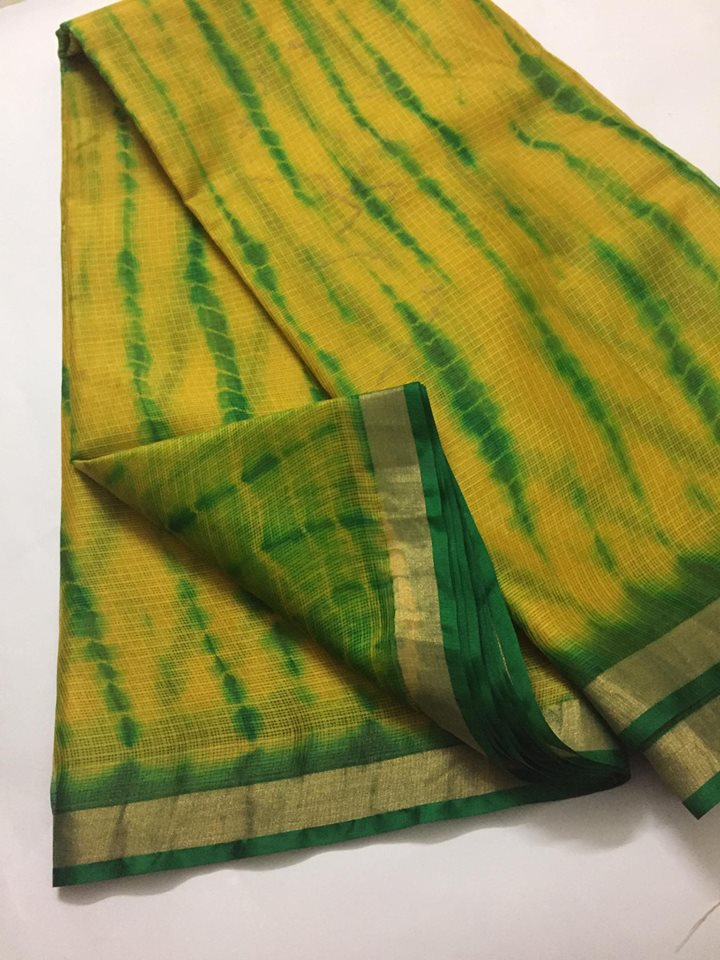 Tie and dye pure kota silk saree