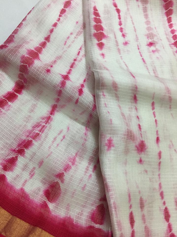 Tie and dye pure kota silk saree