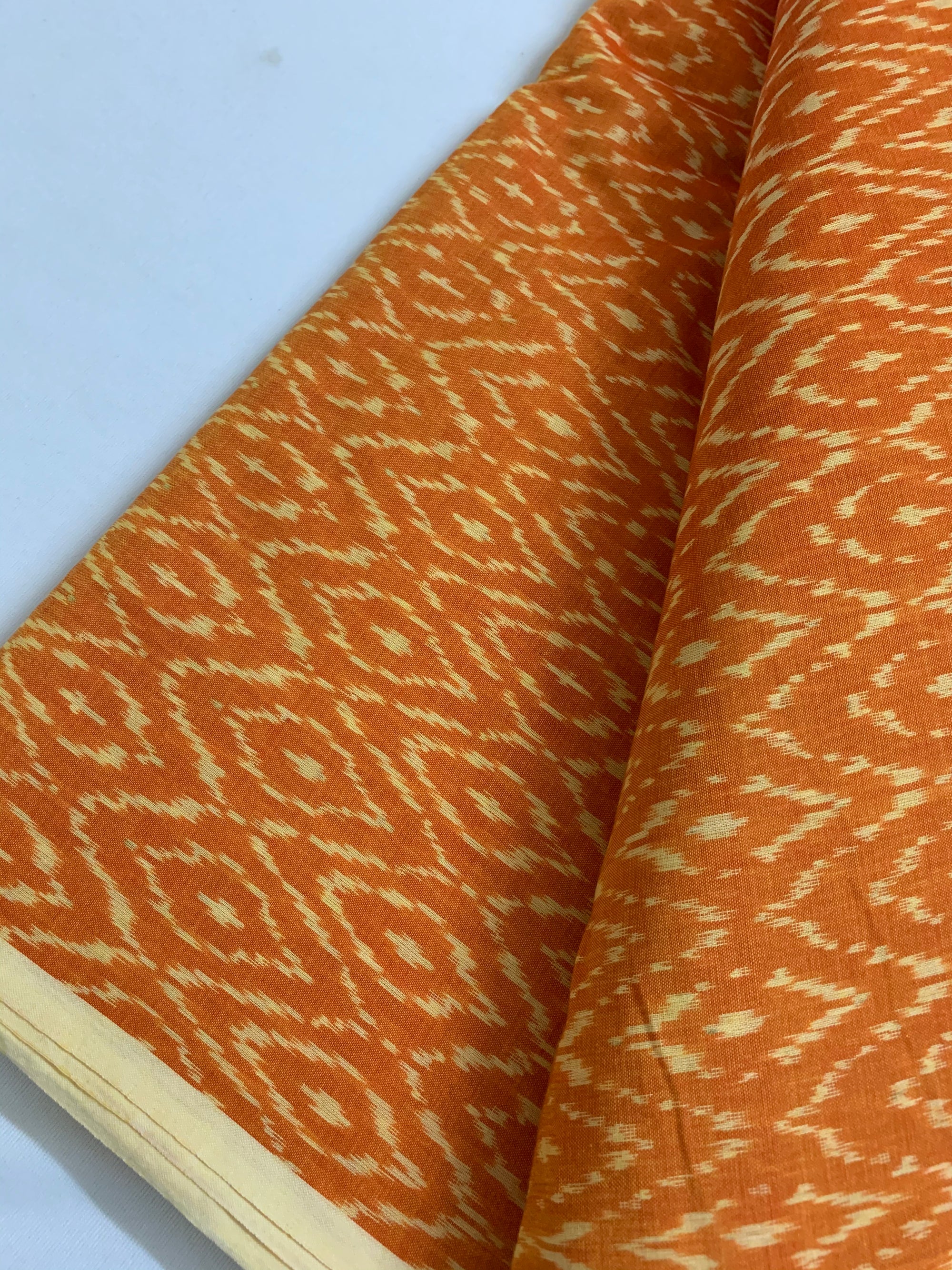 Ikat mercerised cotton fabric