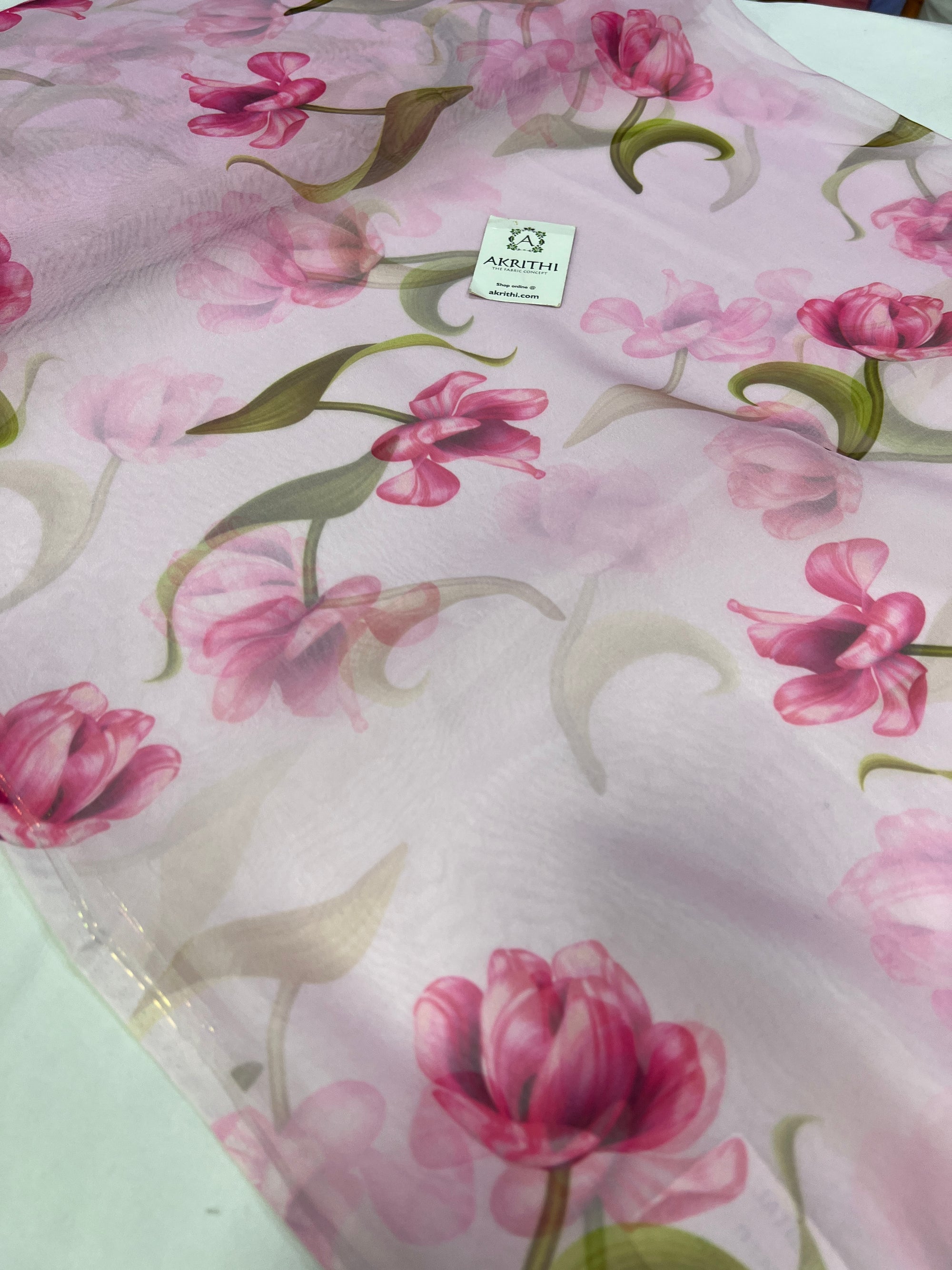 Digital floral Printed organza fabric