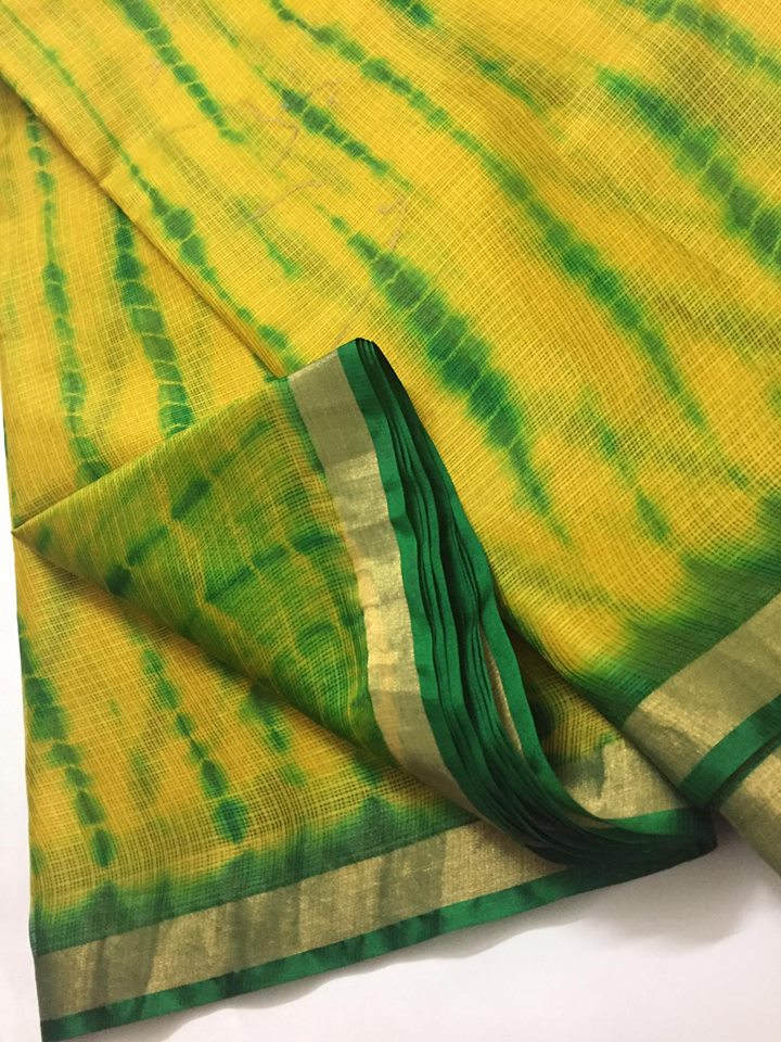 Tie and dye pure kota silk saree