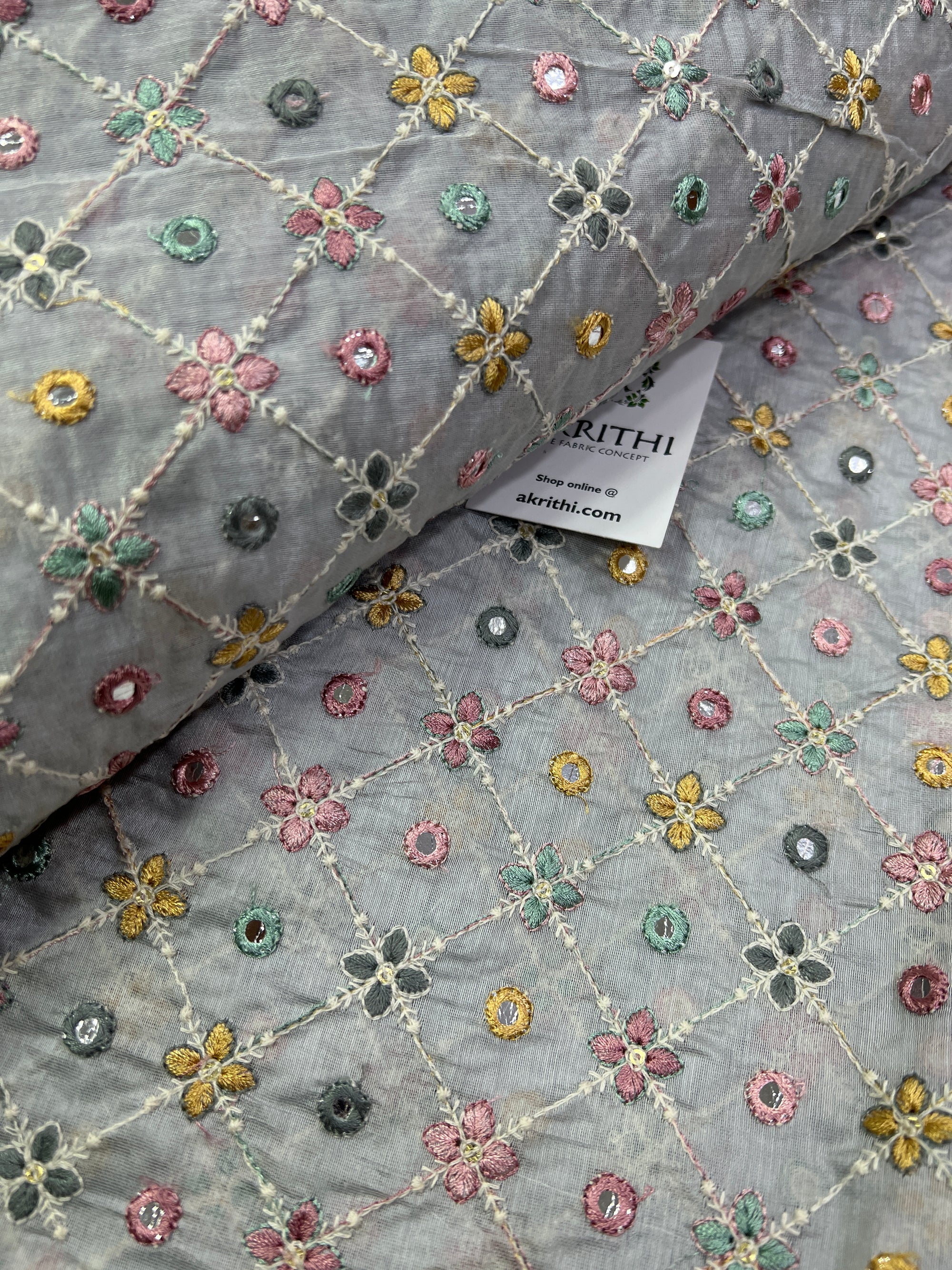 Embroidery on chanderi fabric