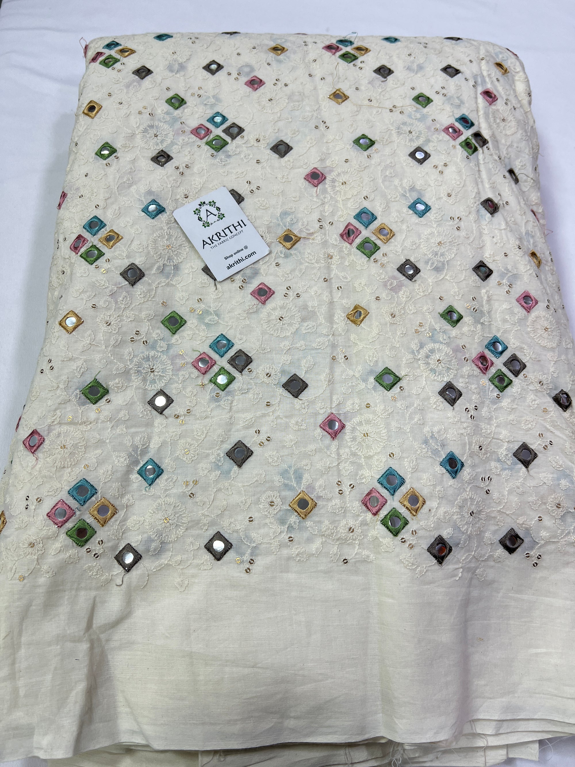 Pure Cotton embroidered fabric
