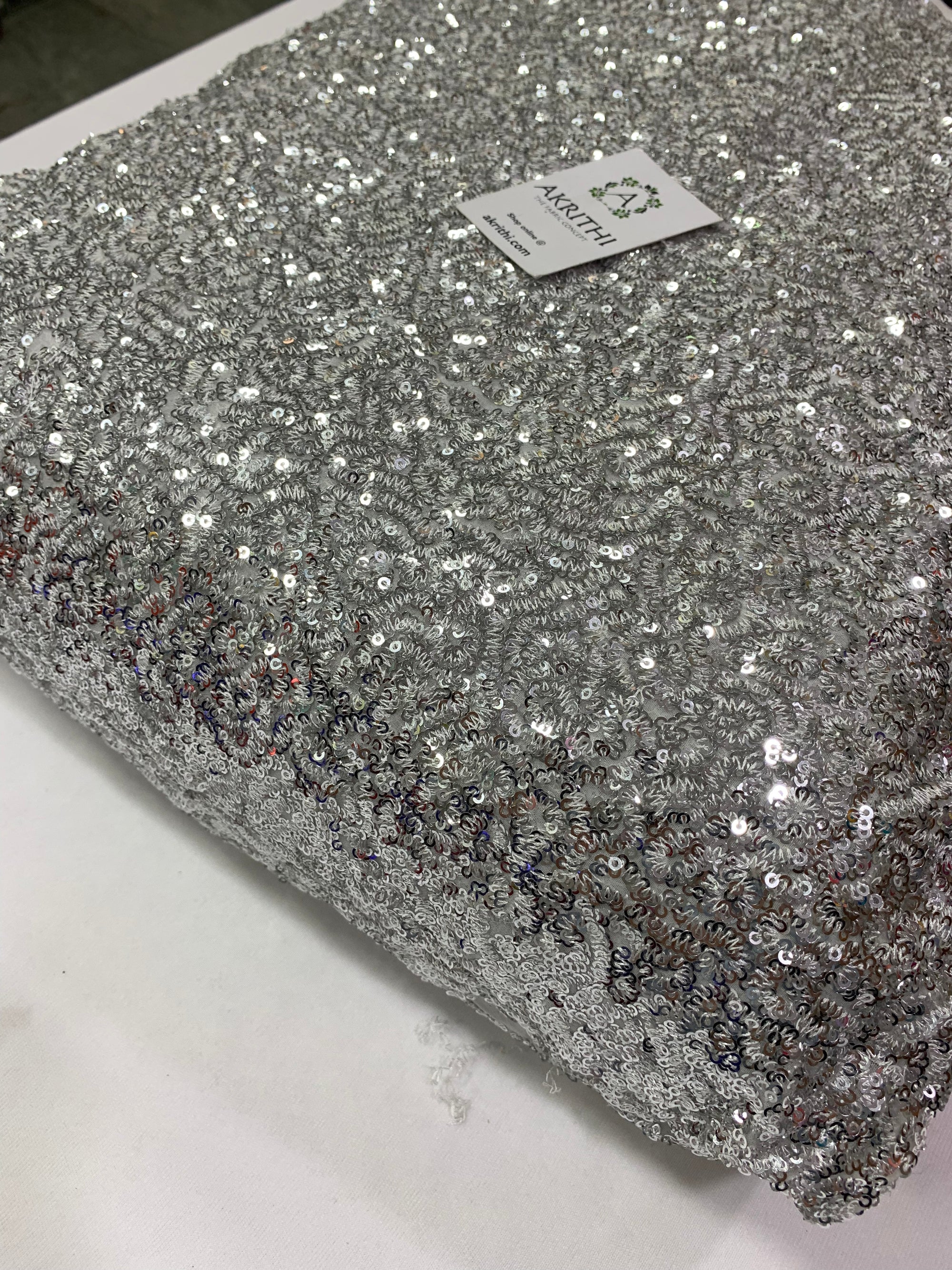 Sequins on pure georgette fabric