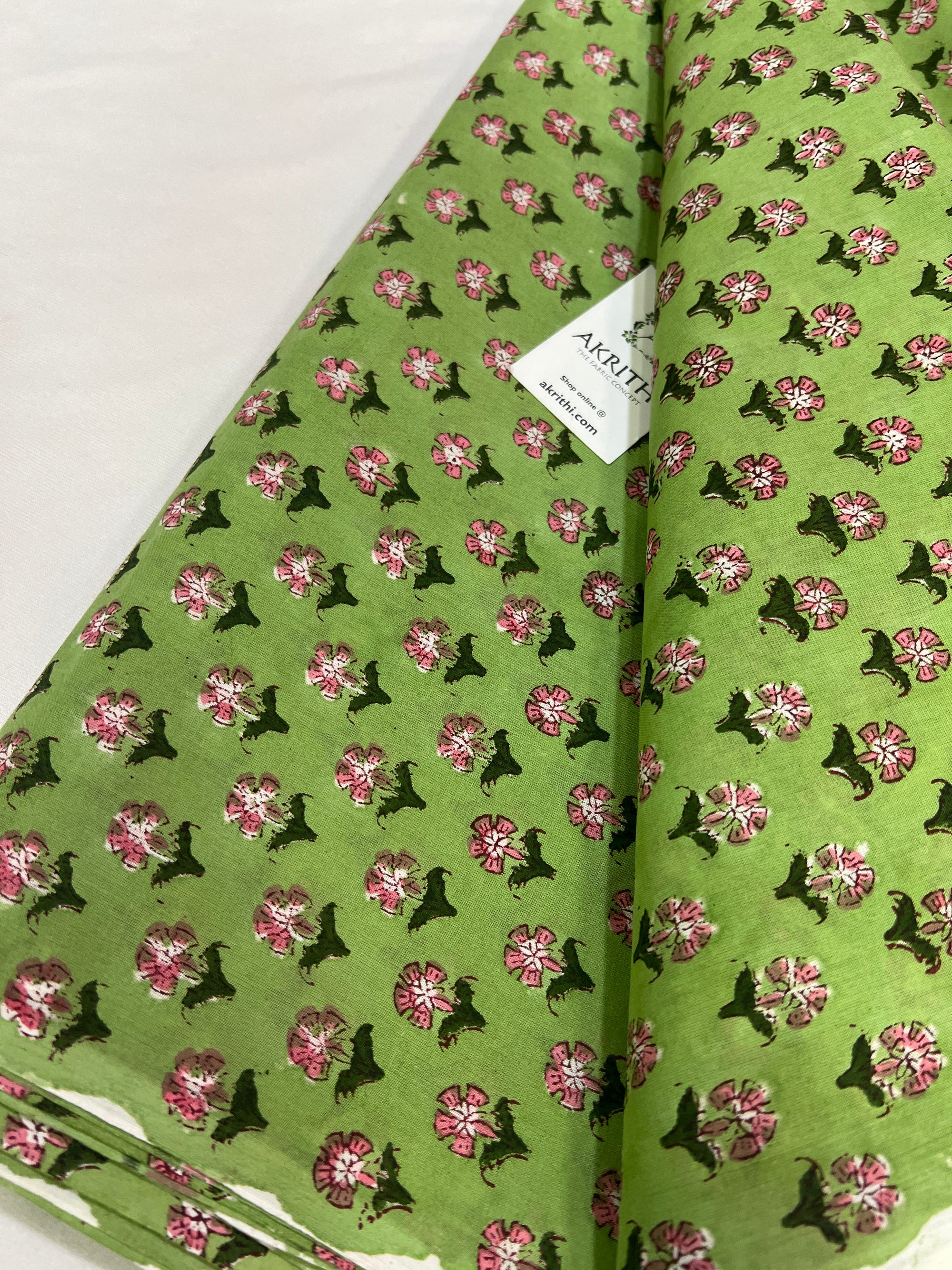 Hand block Printed pure mul cotton fabric
