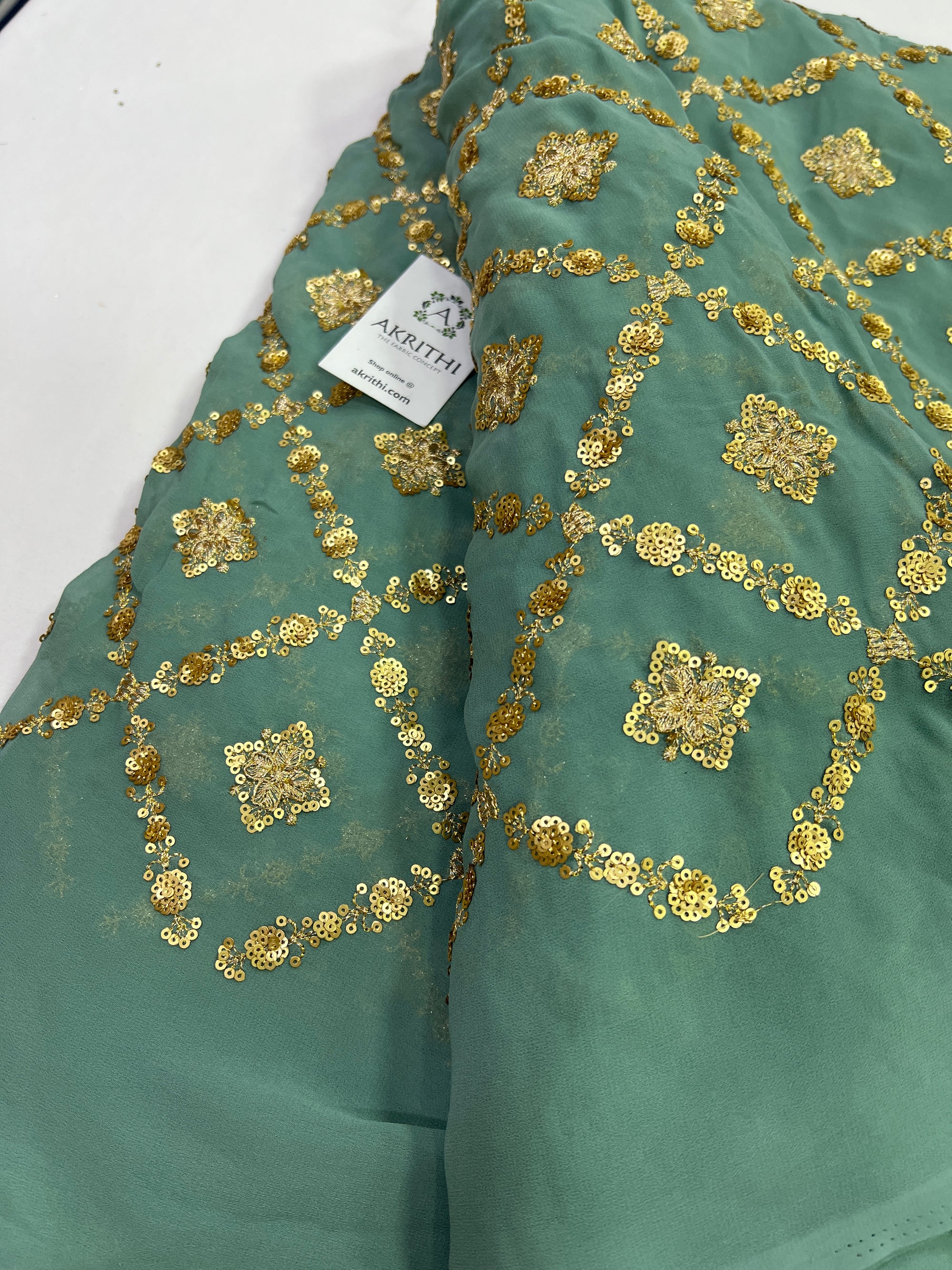 Embroidery on georgette fabric