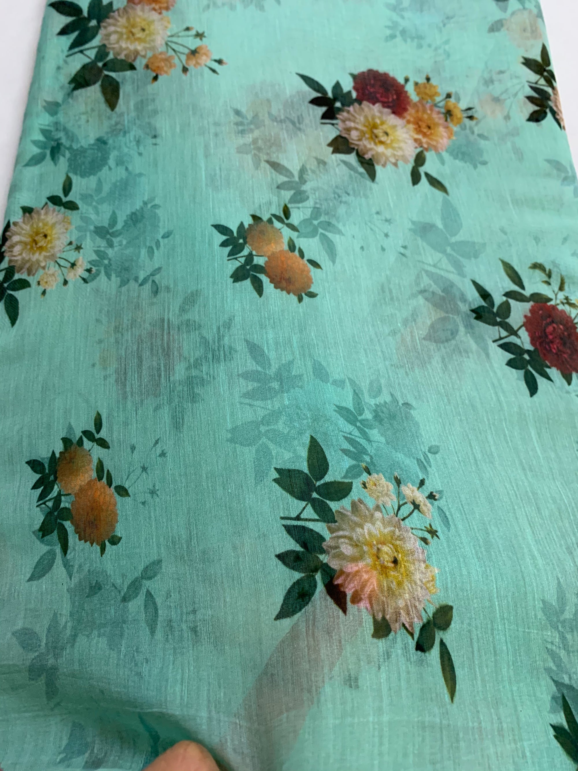 Floral Printed Pure silk cotton fabric