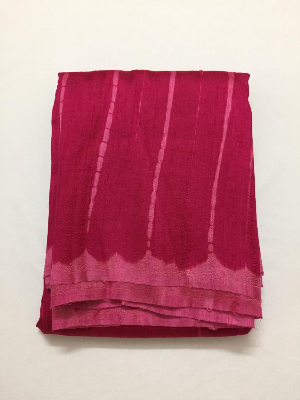 Shibori tie and dye pure raw silk fabric