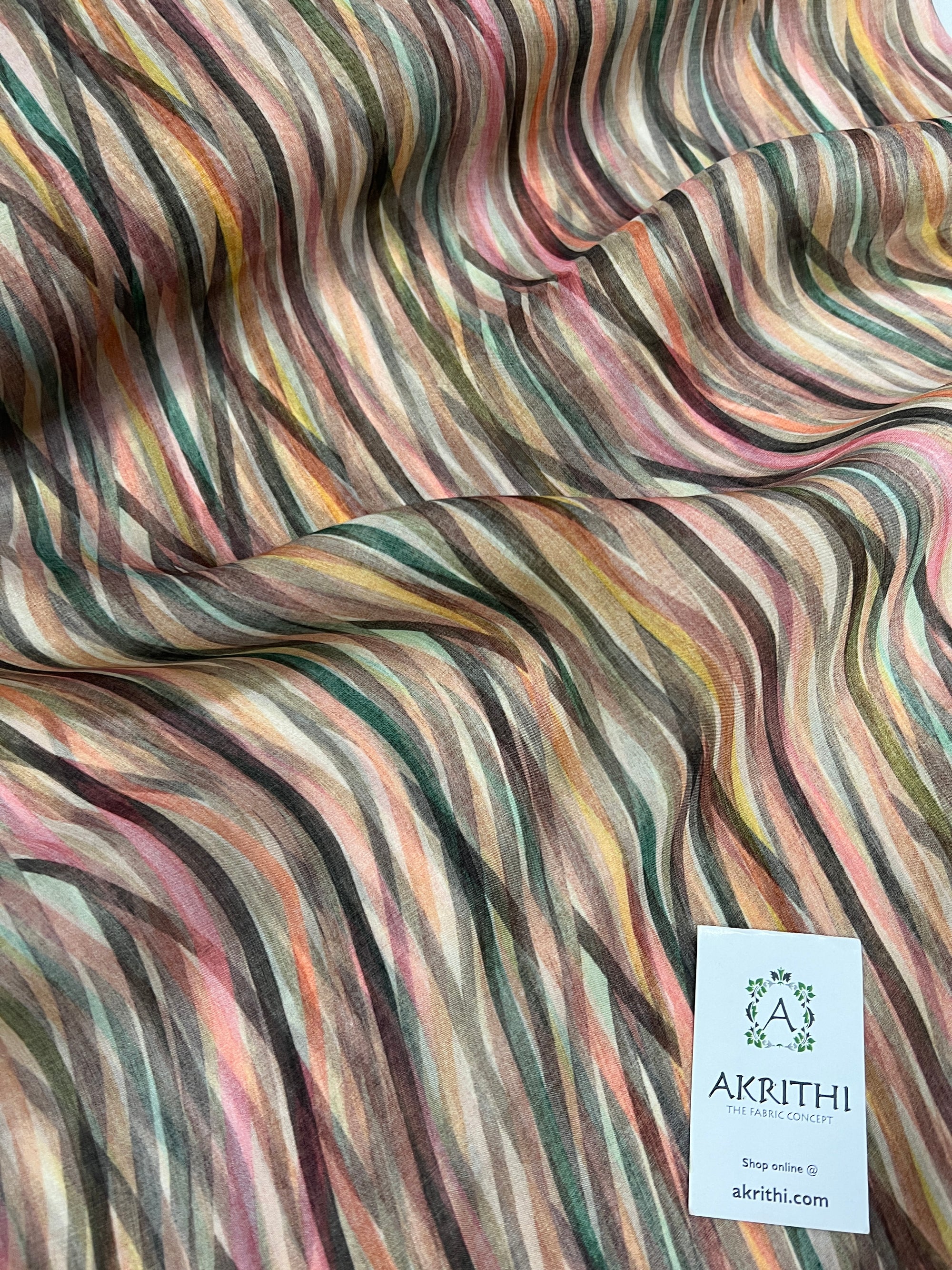 Printed pure organza fabric