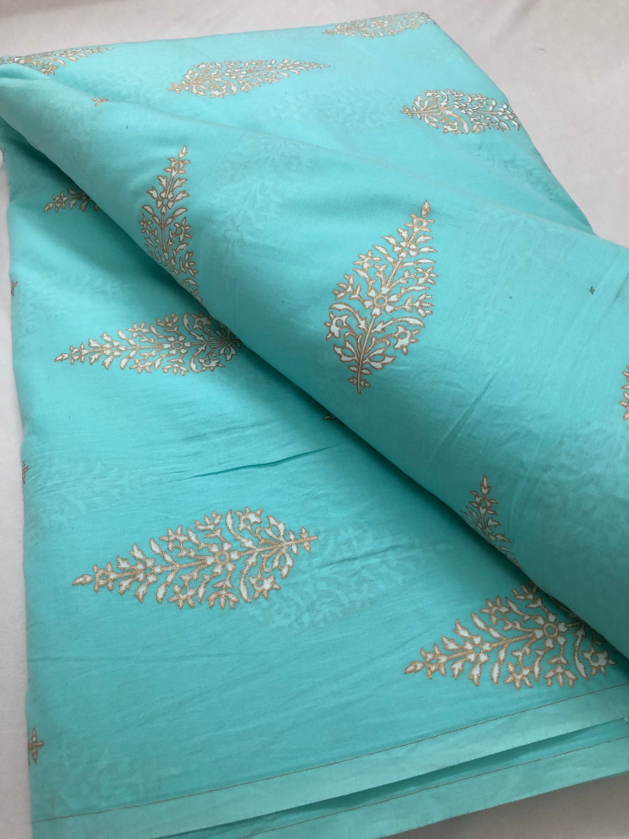 Gold foil Printed cotton fabric