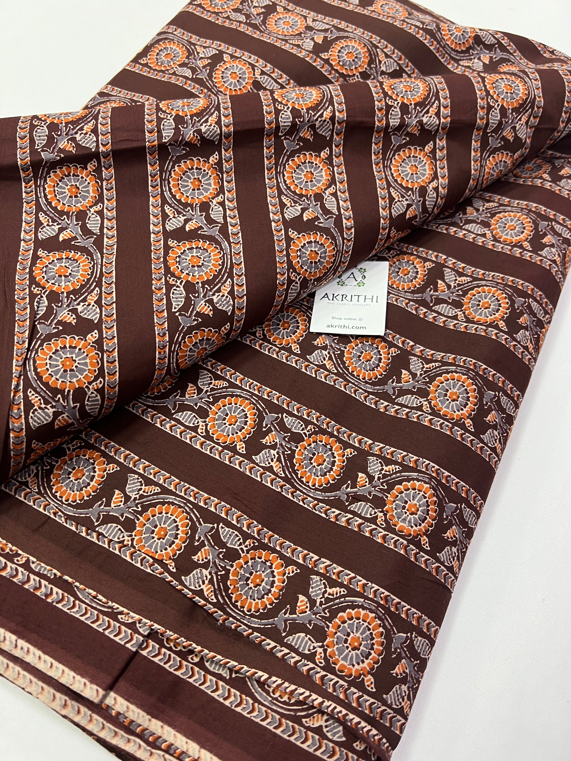 Ajrakh Printed pure cotton fabric