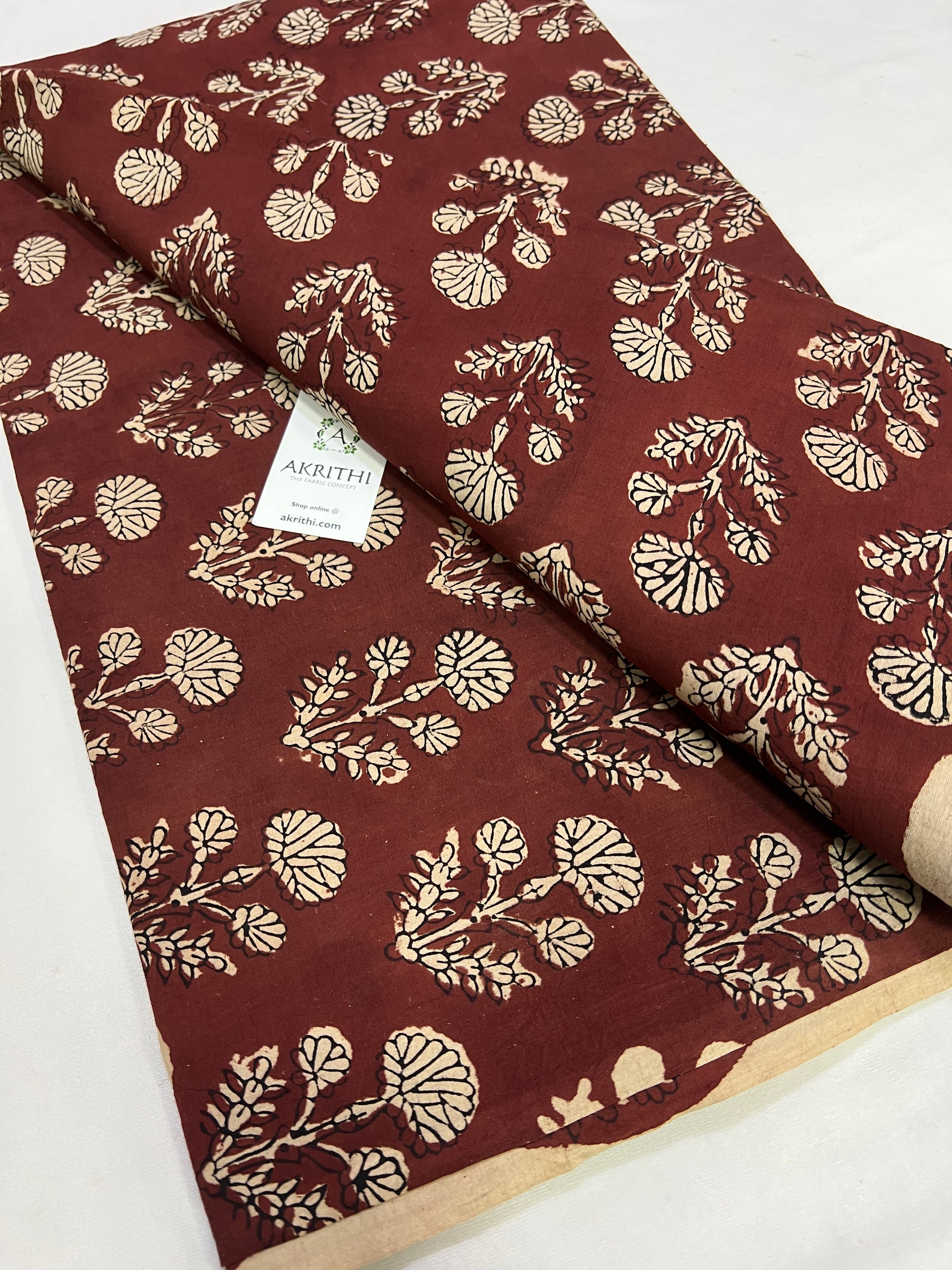 Hand block Printed pure cotton fabric