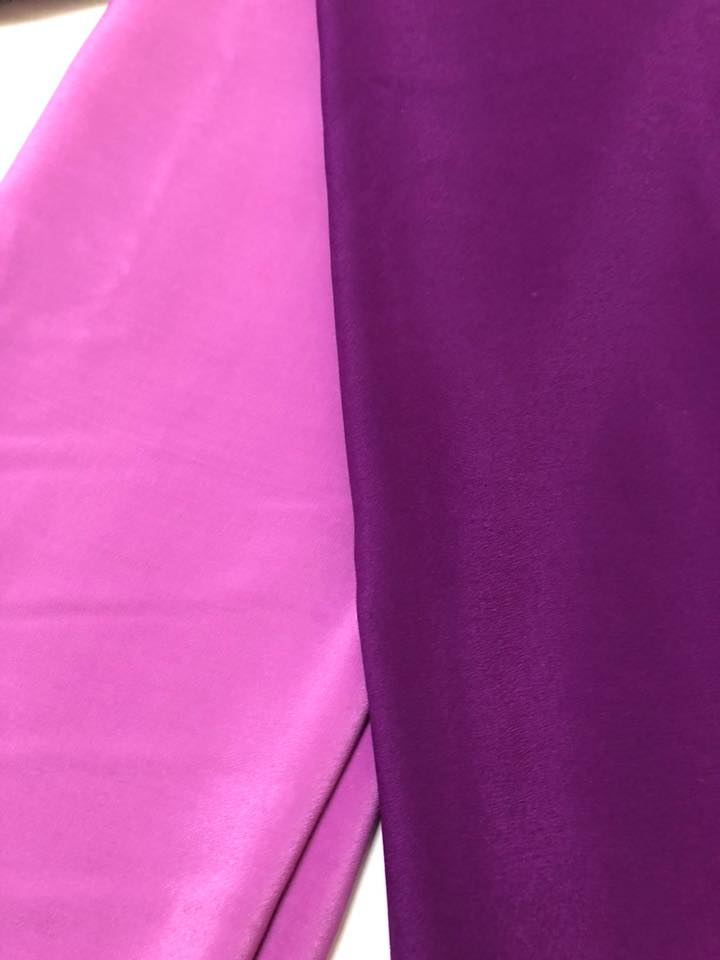 Pure silk crepe with pure raw silk blouse