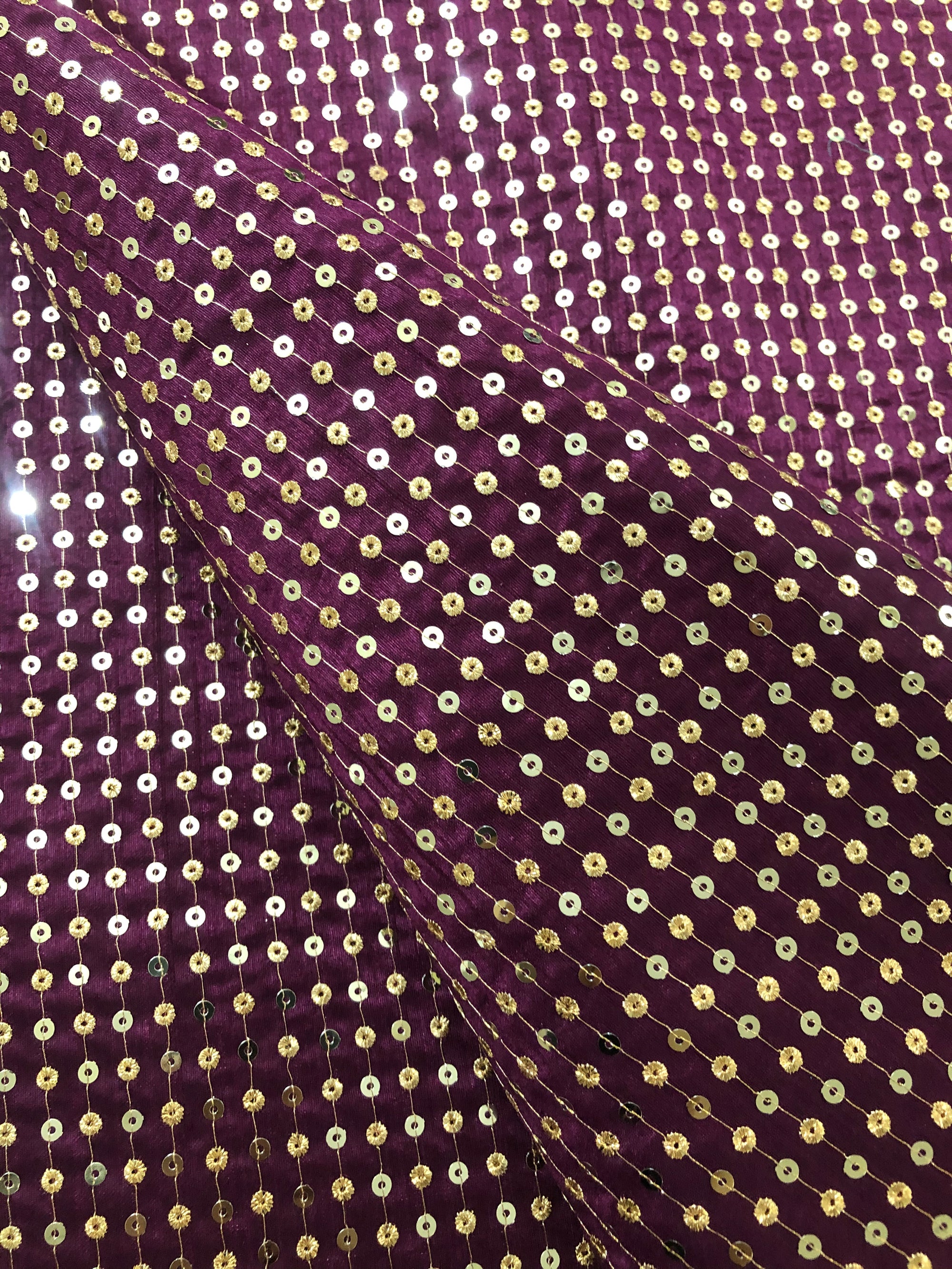 Embroidery on raw silk fabric