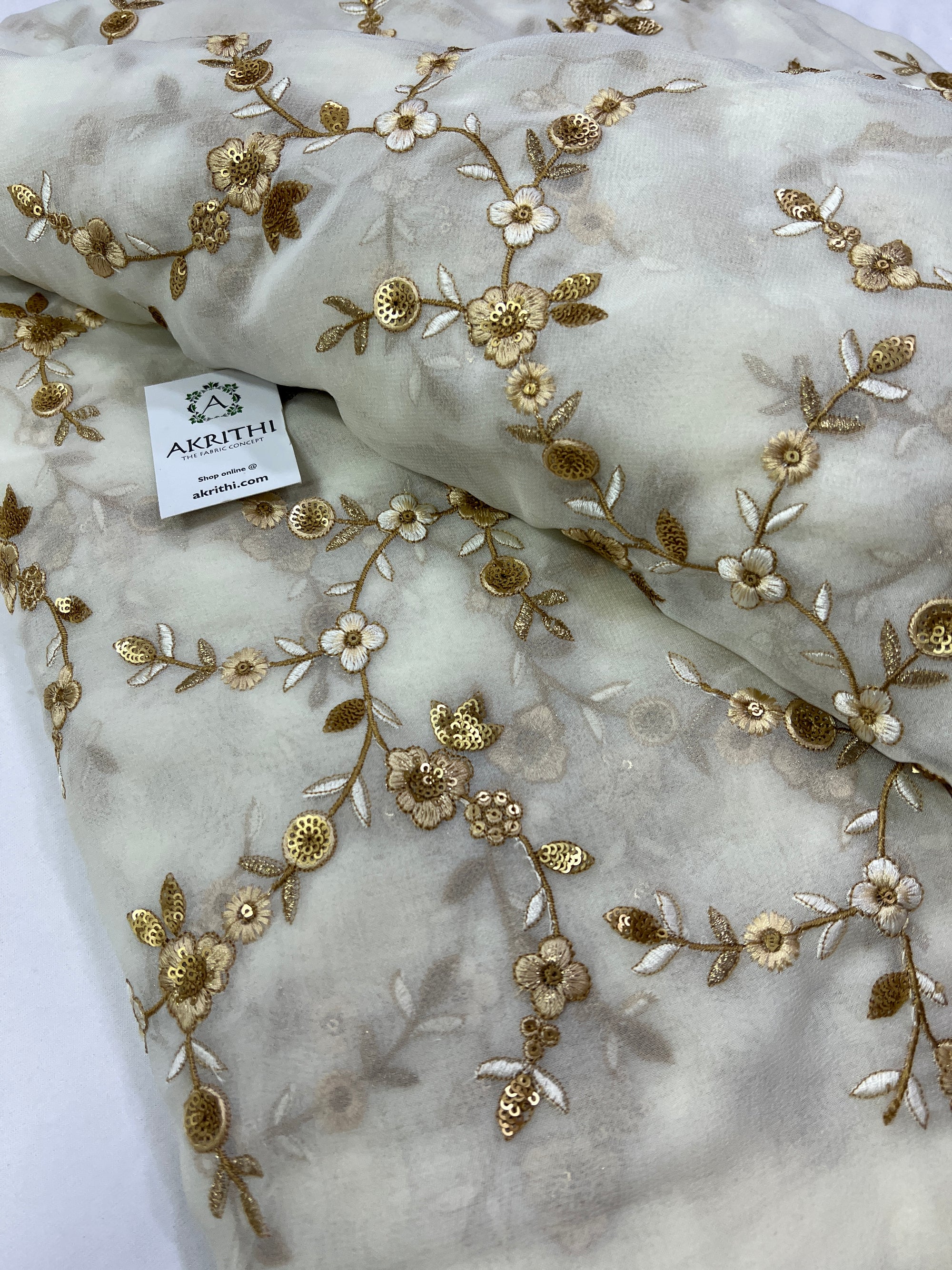Embroidery on georgette fabric