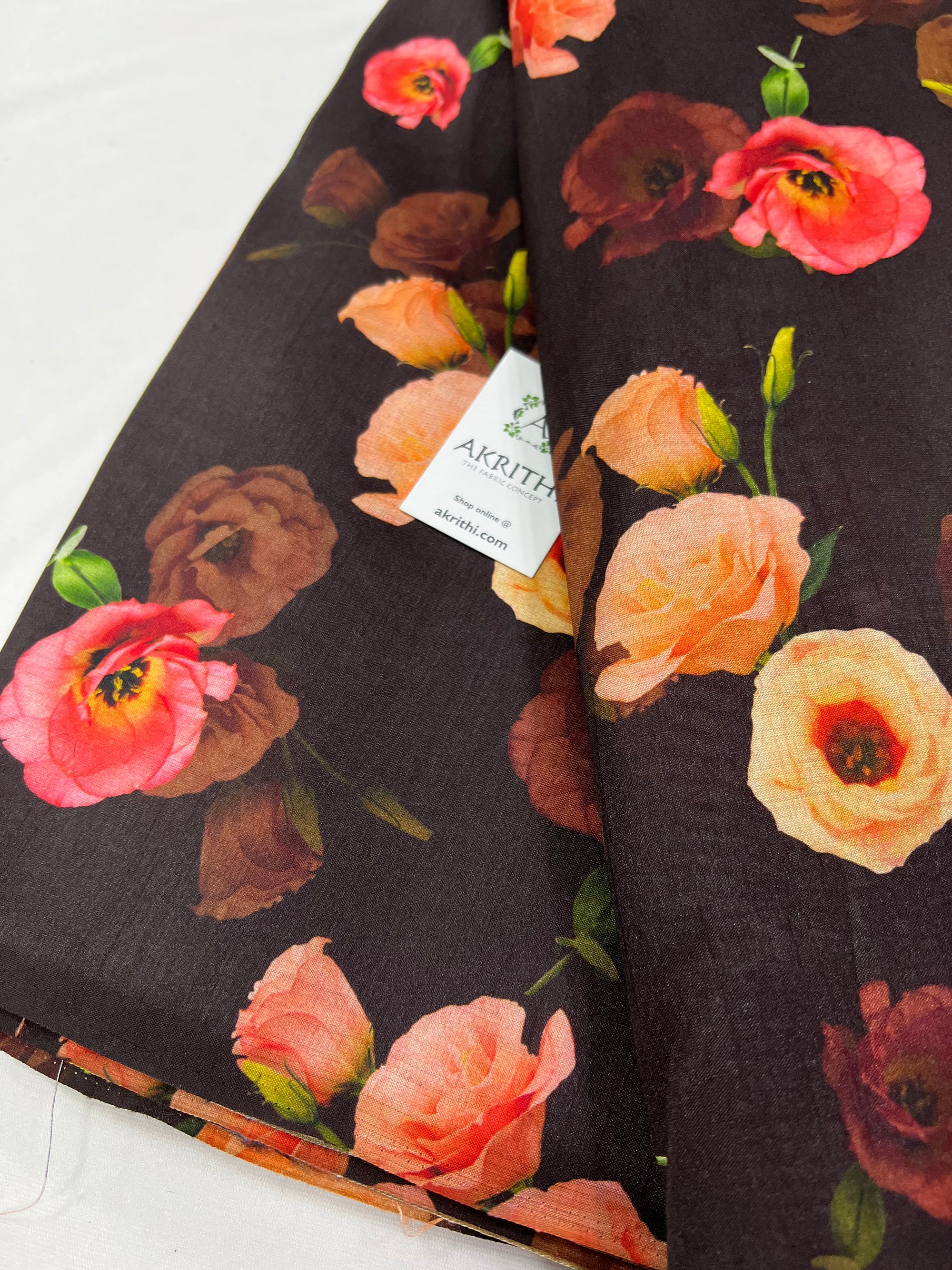 Printed silk fabric