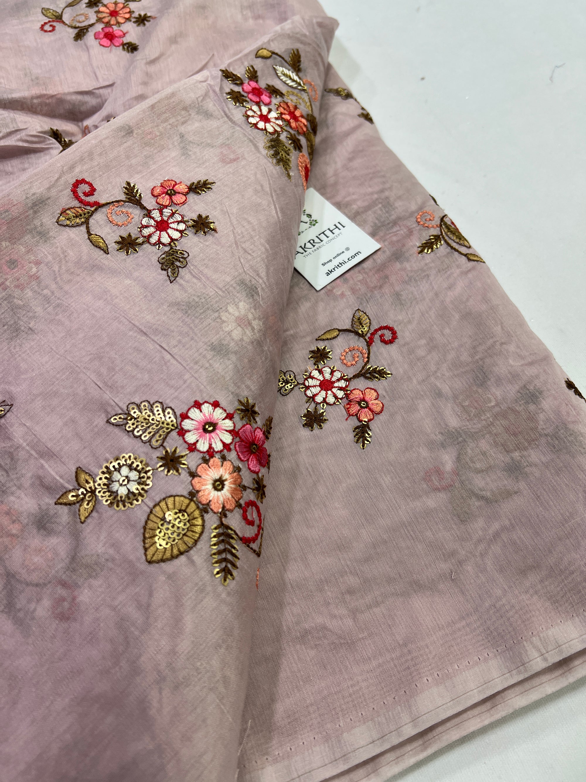 Embroidery on chanderi fabric