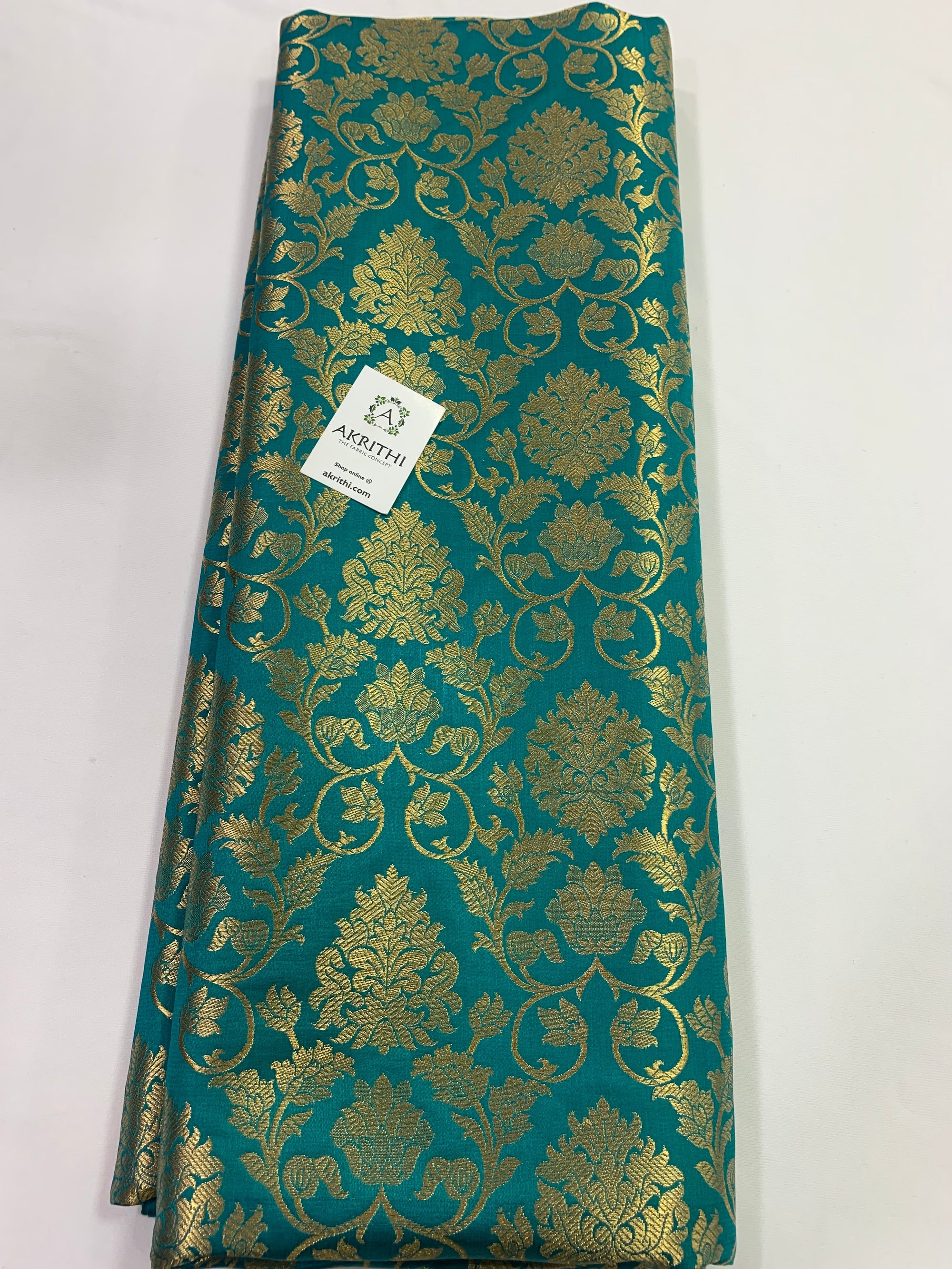 Banarasi brocade fabric blue