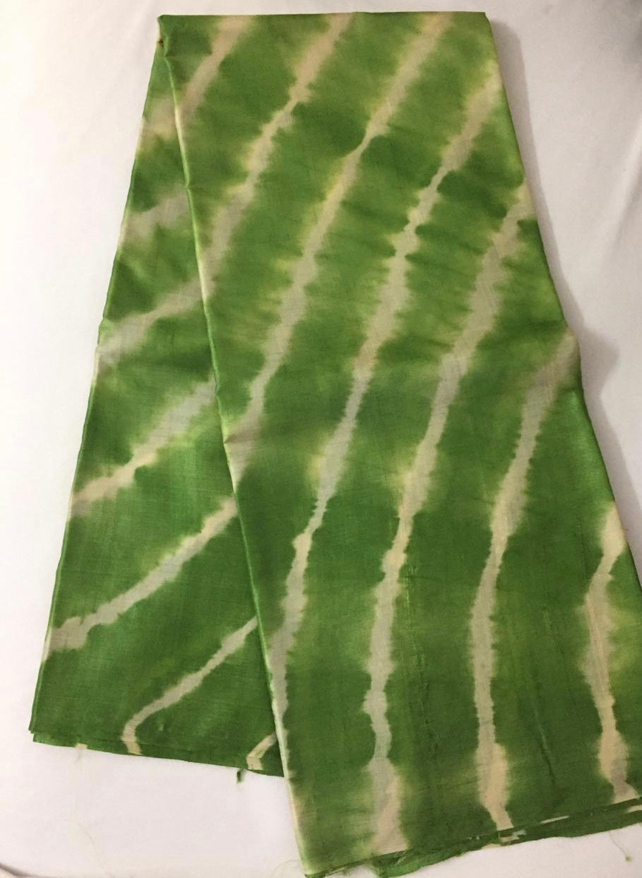 Tie and dye pure tussar silk fabric