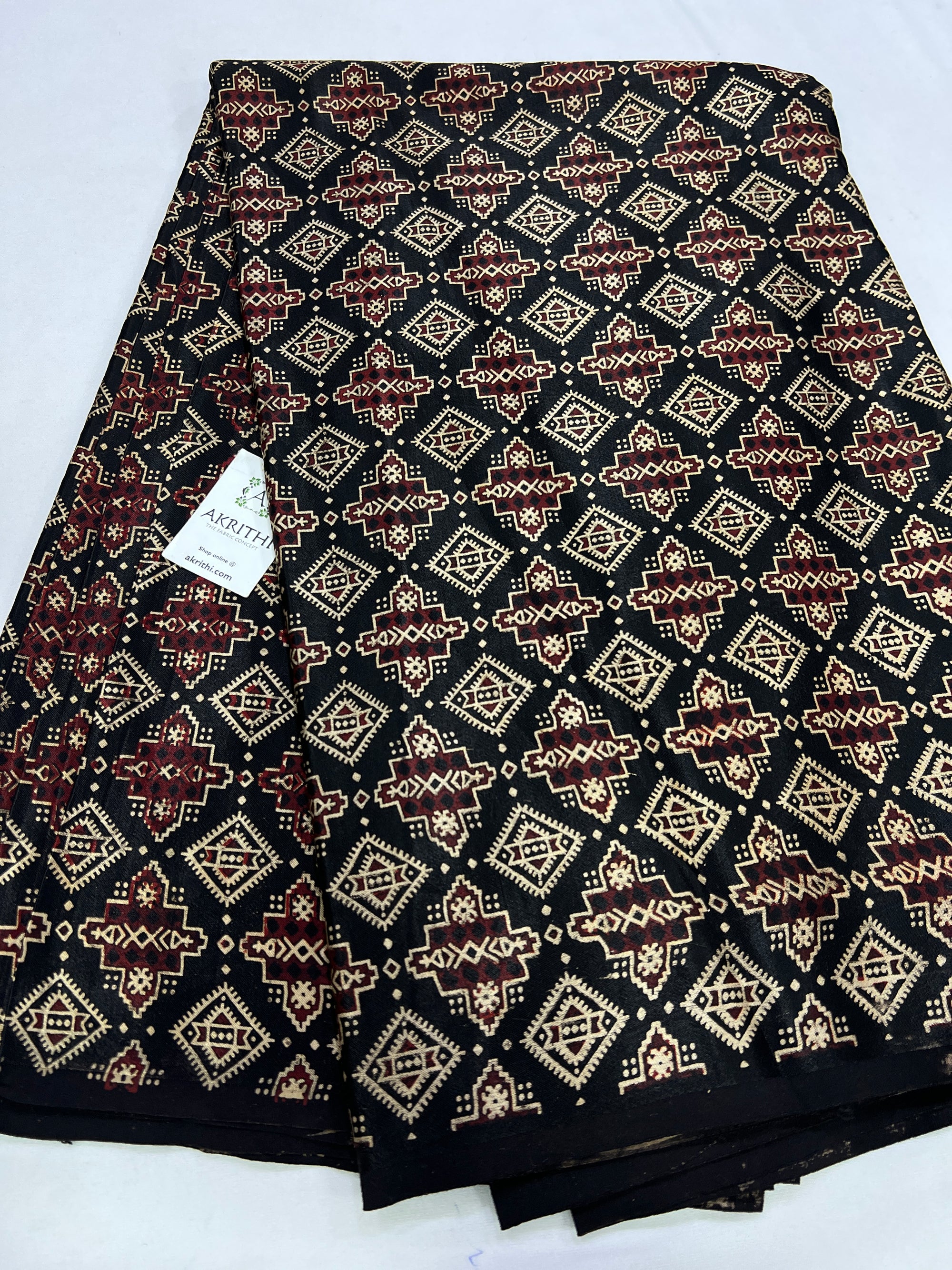 Printed gaji silk fabric