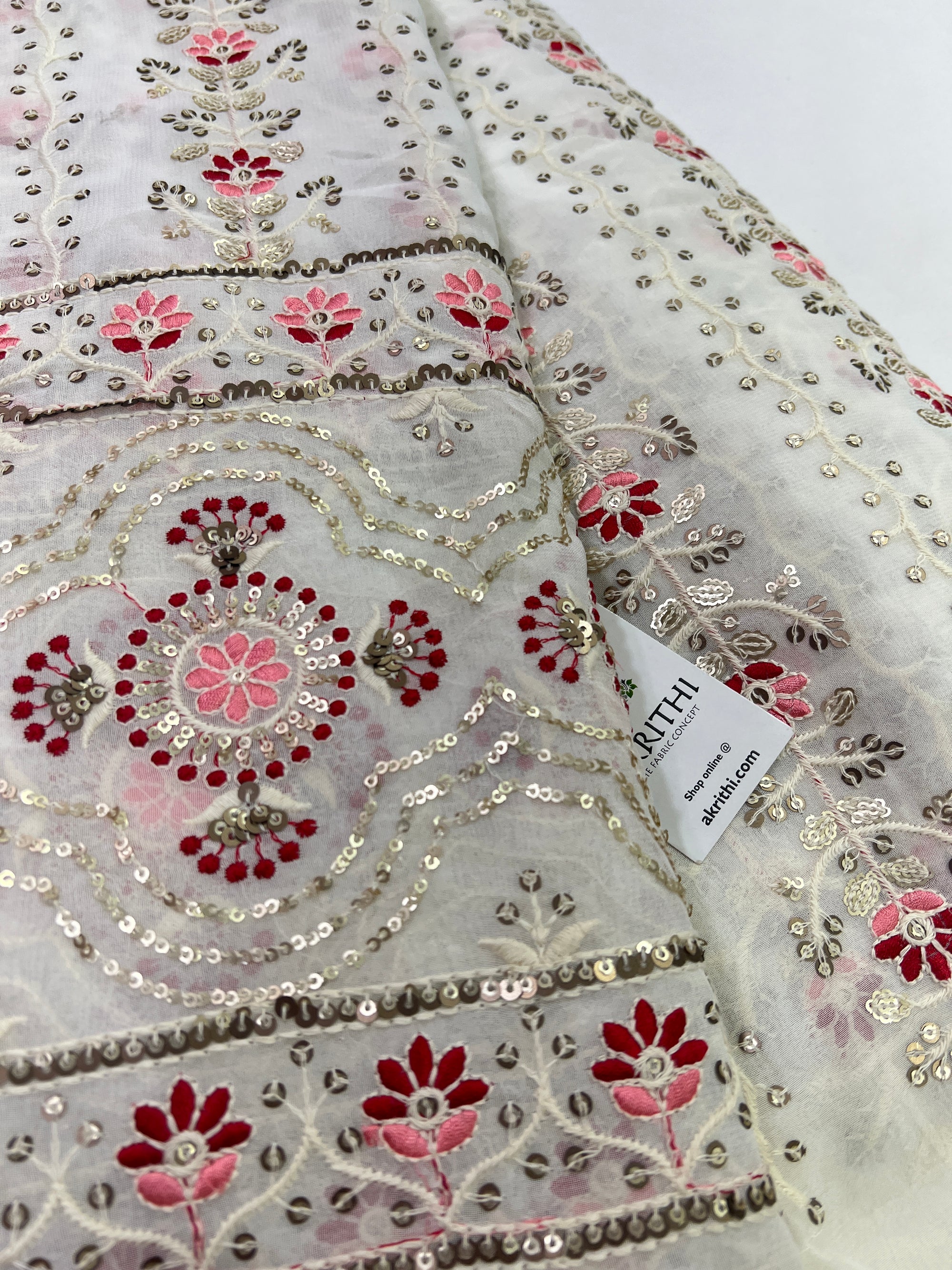 Embroidery on georgette fabric