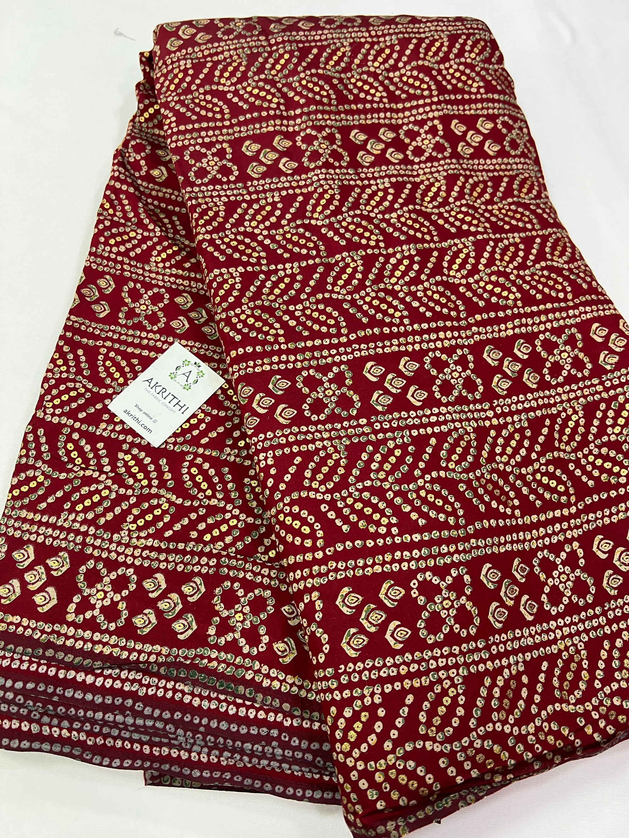 Digital printed silk fabric with foil