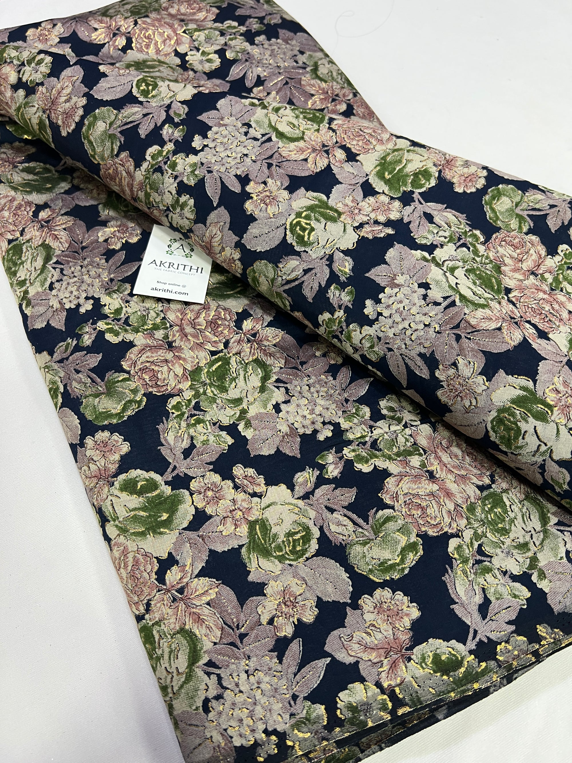 Digital printed silk fabric