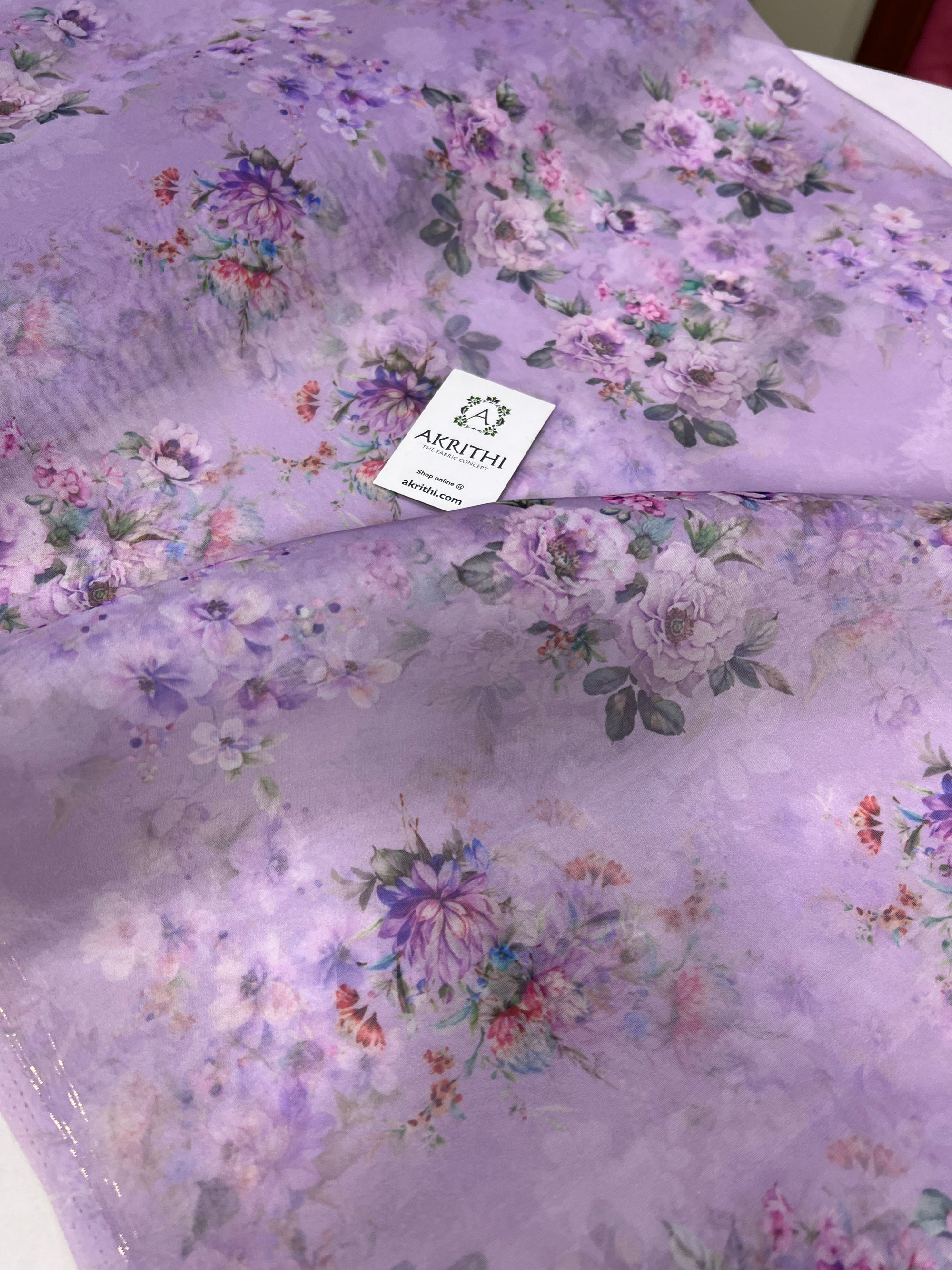 Digital floral Printed organza fabric