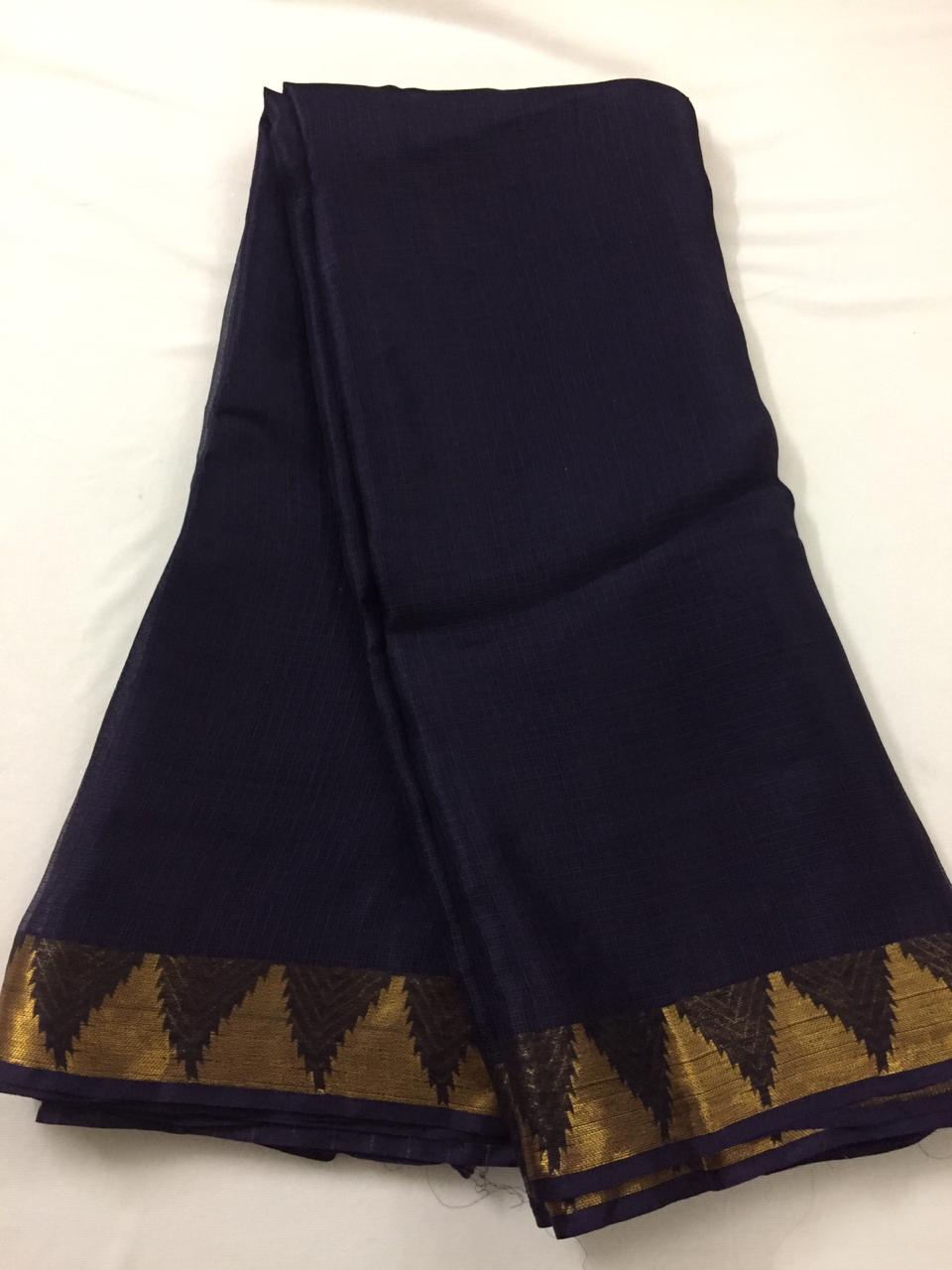 Pure kota silk saree with temple border
