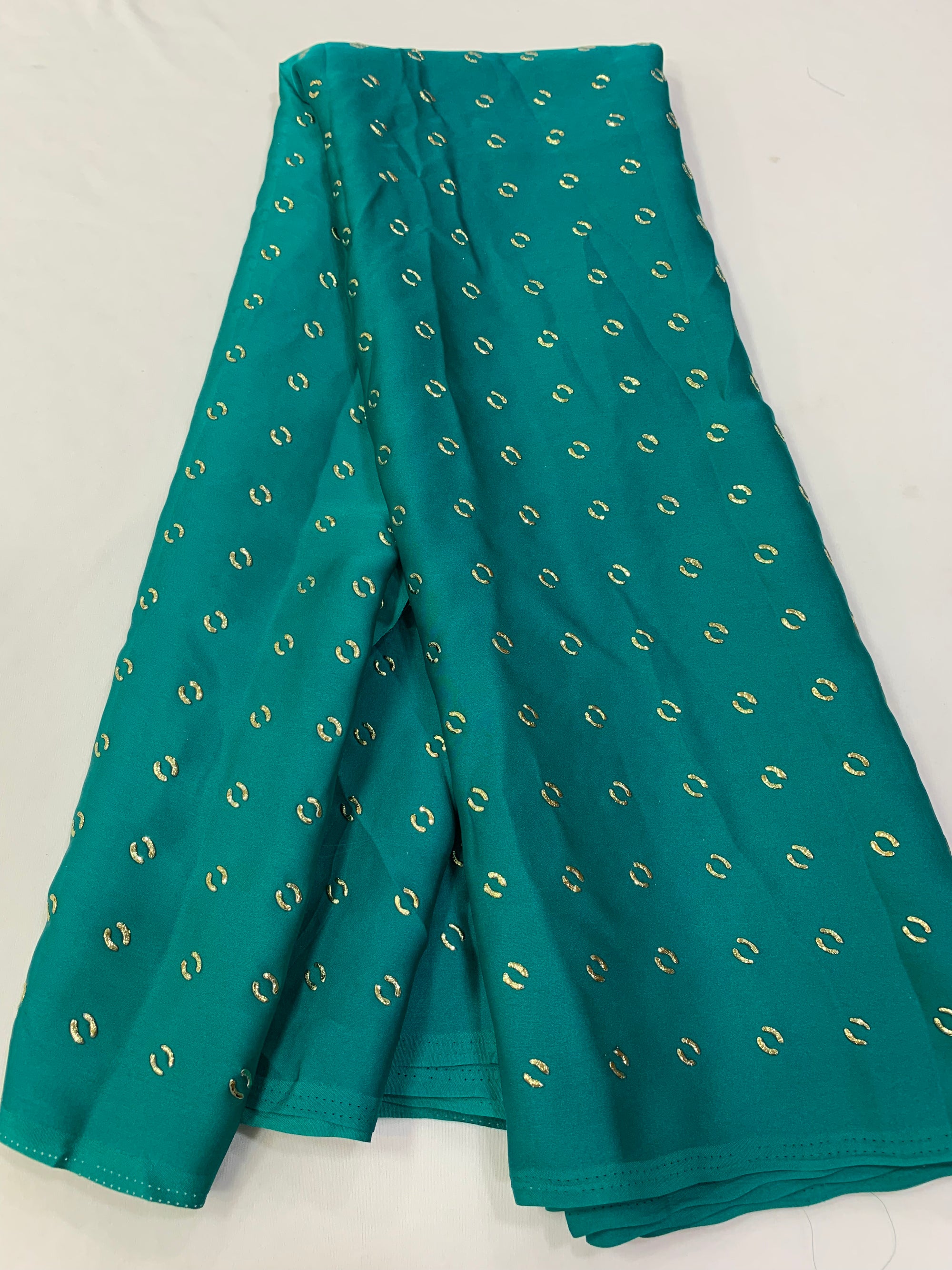 Foil Printed semi silk fabric