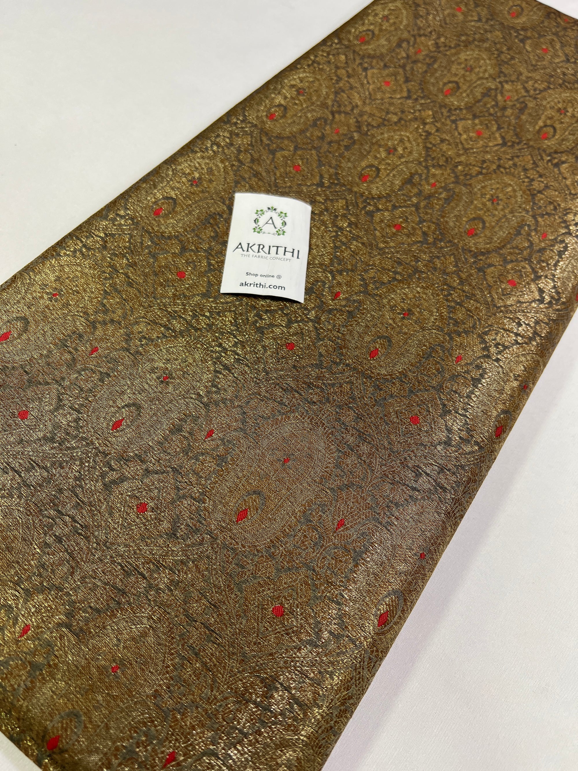 Handloom Banarasi brocade fabric antique zari