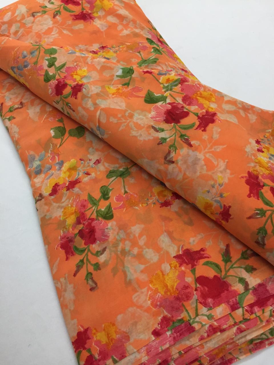 Printed georgette fabric 1.4 metres cut