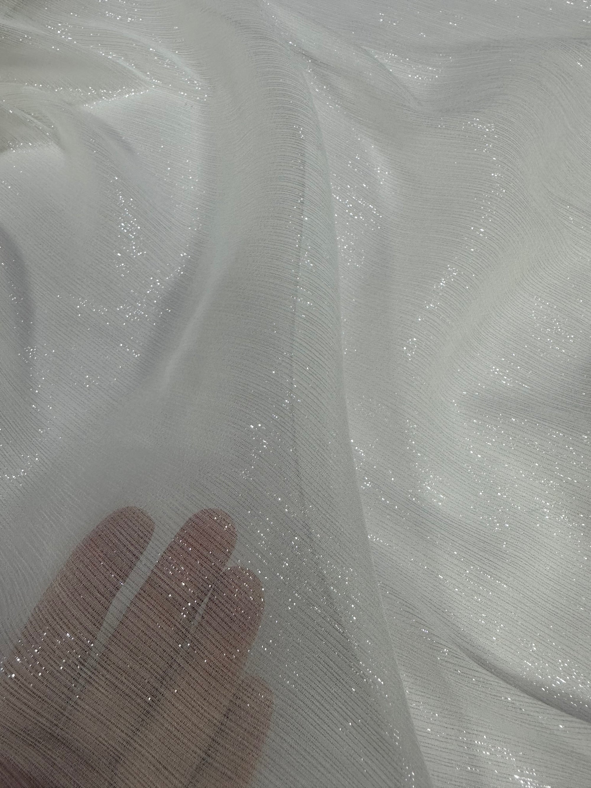Dyeable Pure silk lurex chiffon fabric