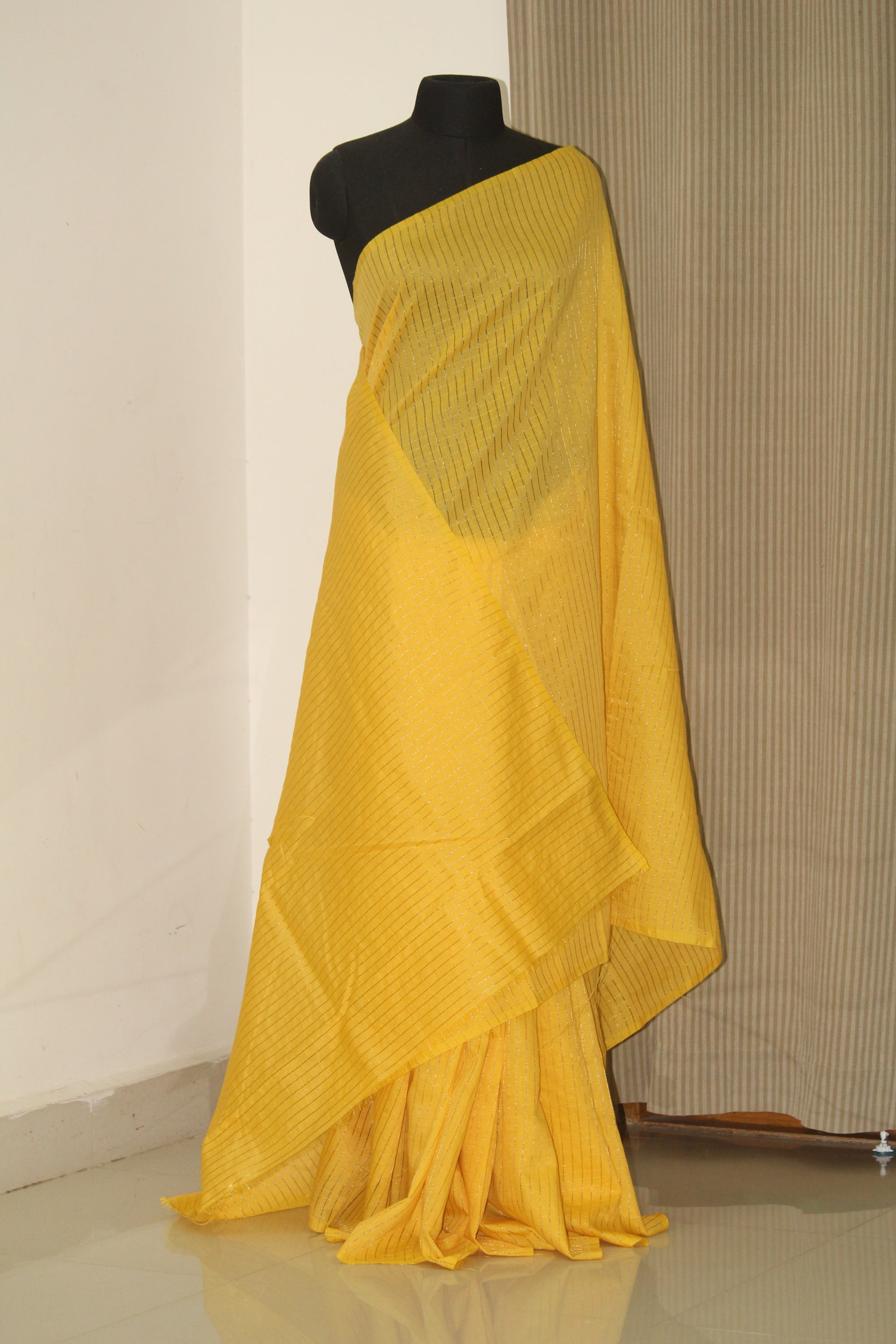 Silk cotton zari checks saree