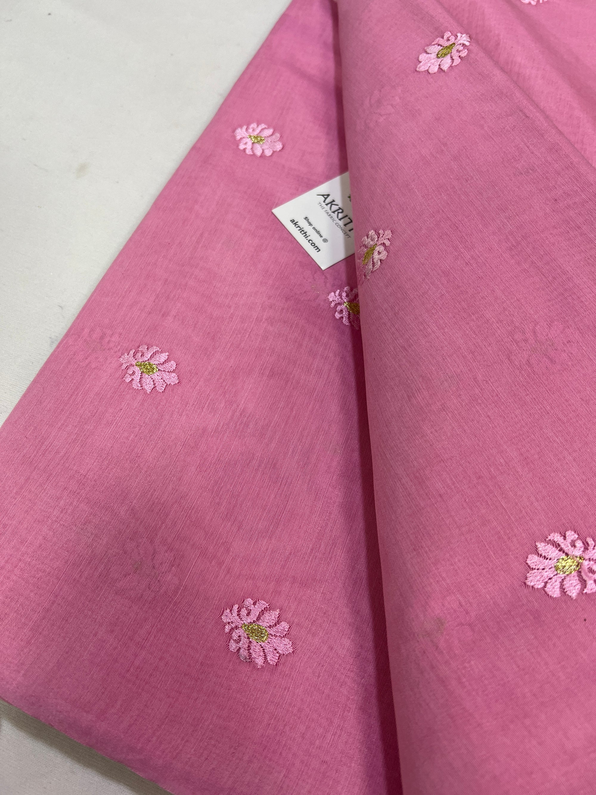 Chanderi embroidered fabric