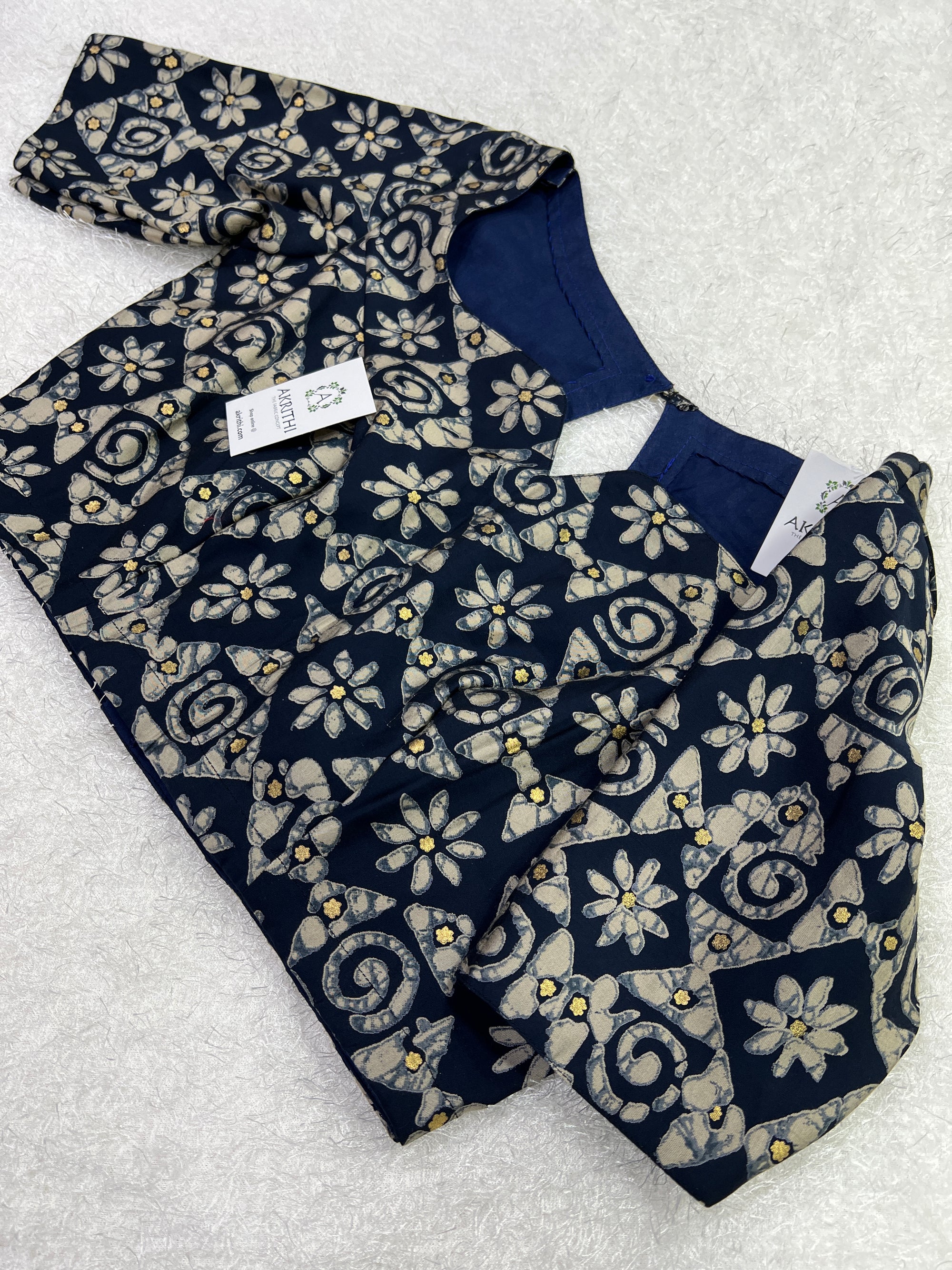 Printed eri silk blouse