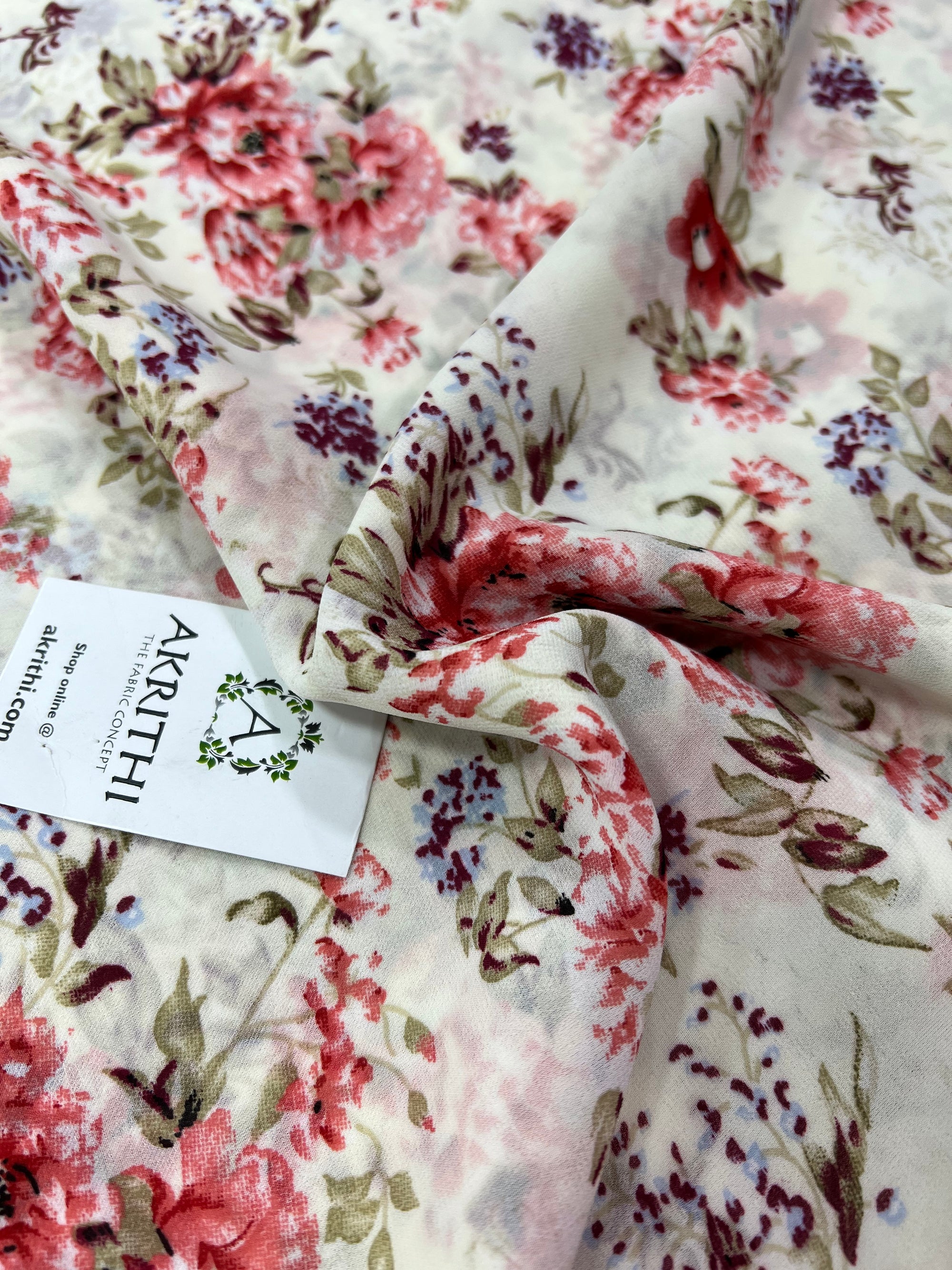 Digital floral Printed georgette fabric 56 inches width