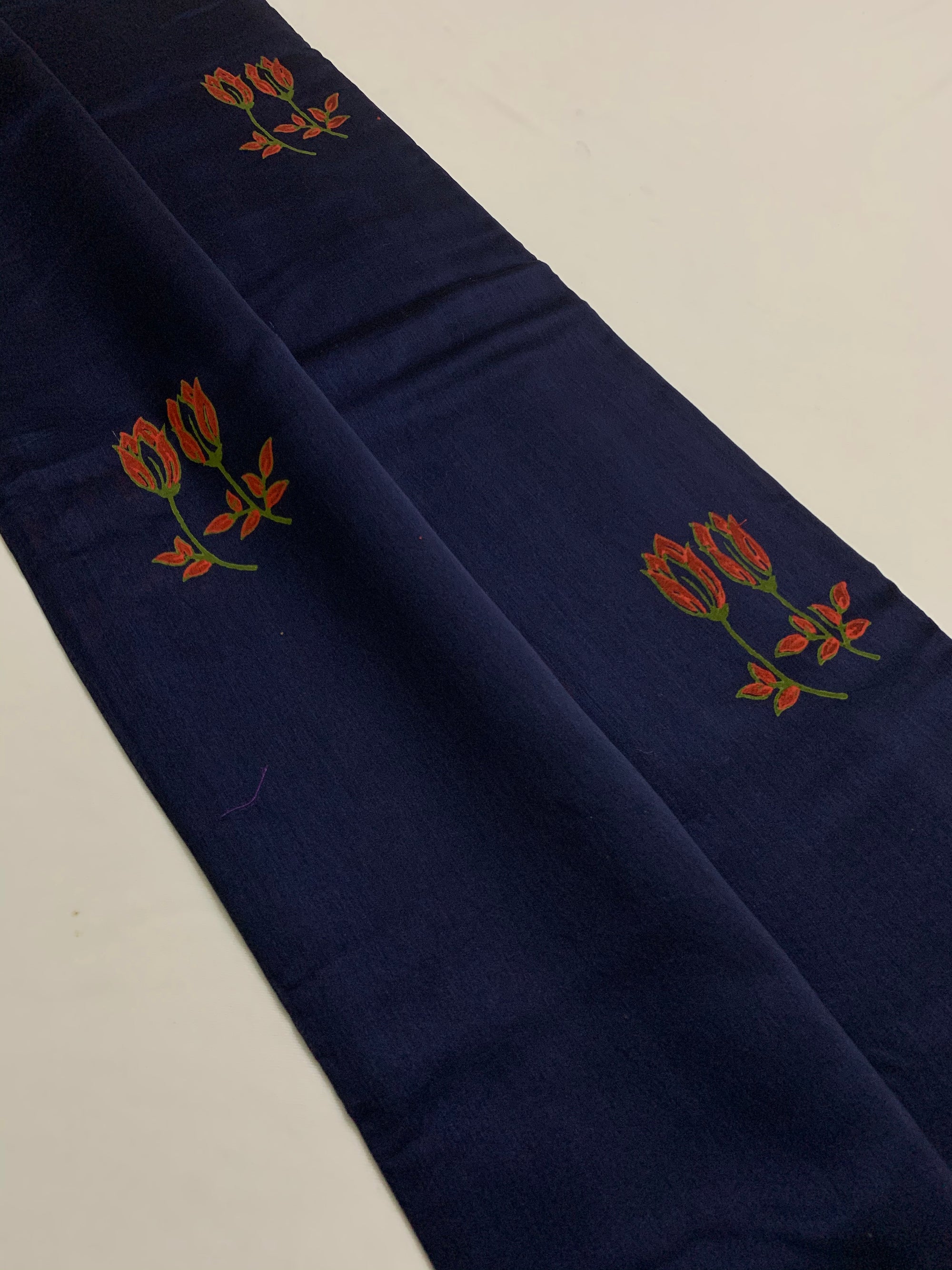 Block printed Pure chanderi saree