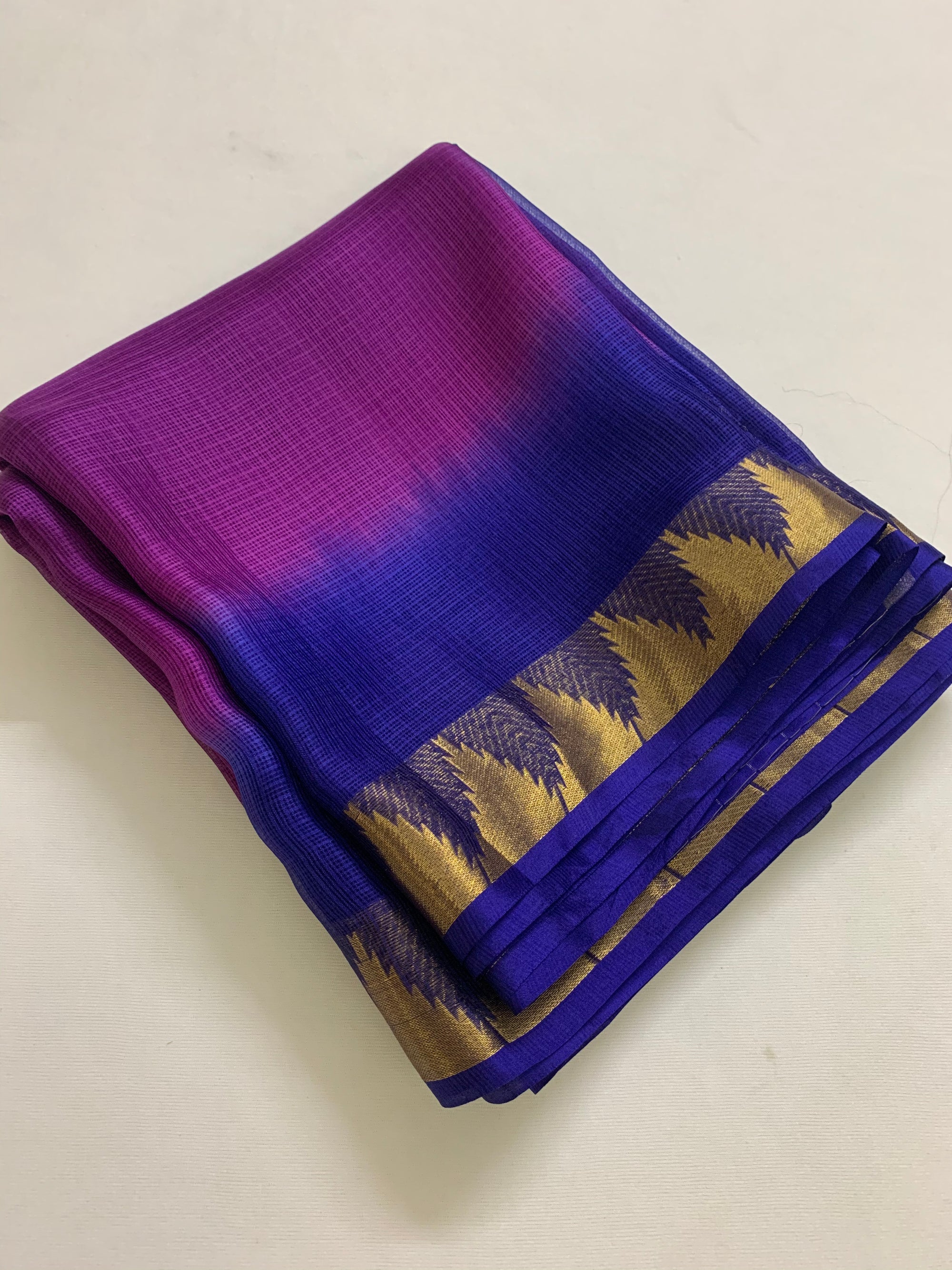 Pure kota silk saree with temple border