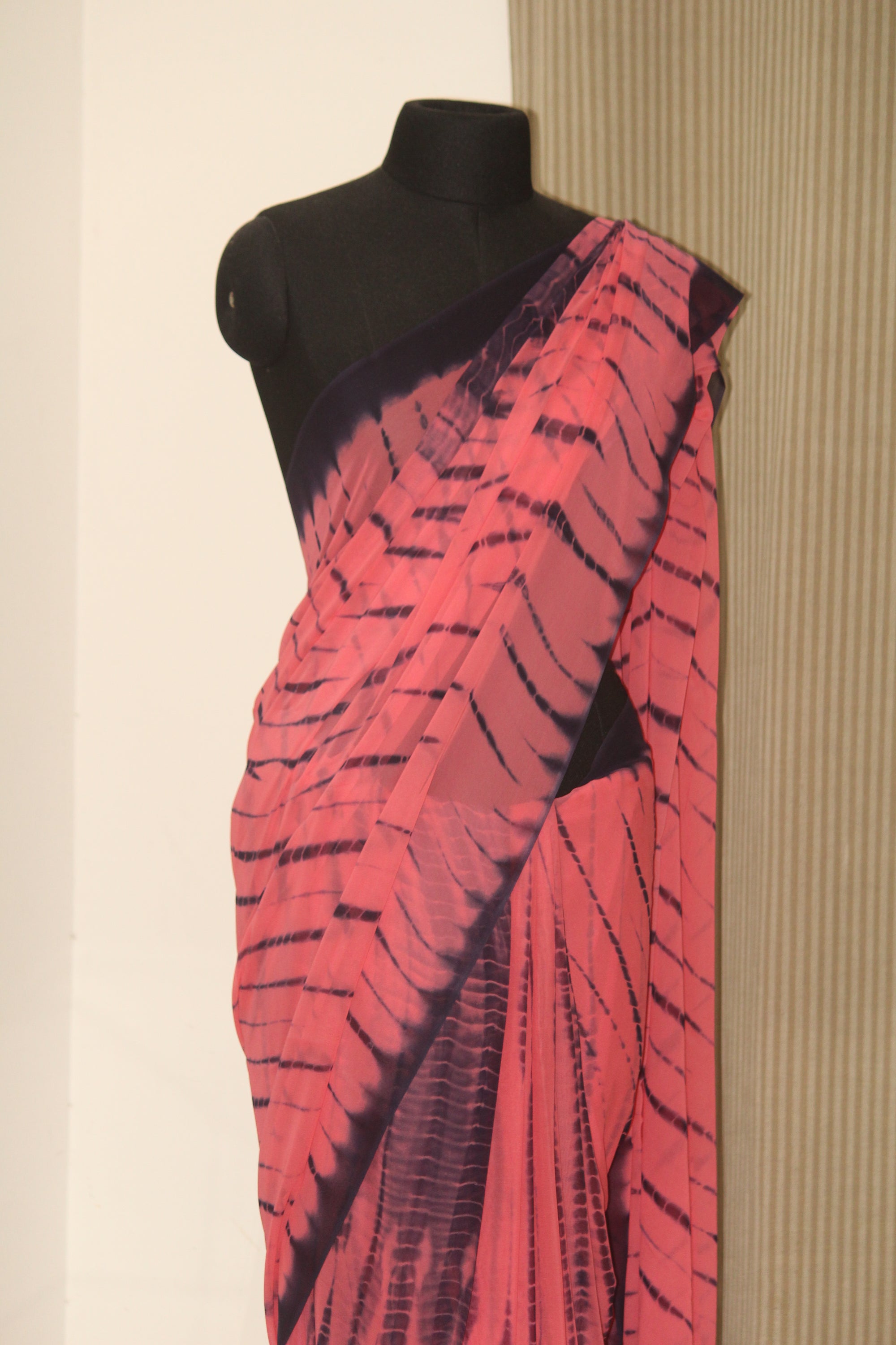 Shibori tie and dye georgette saree