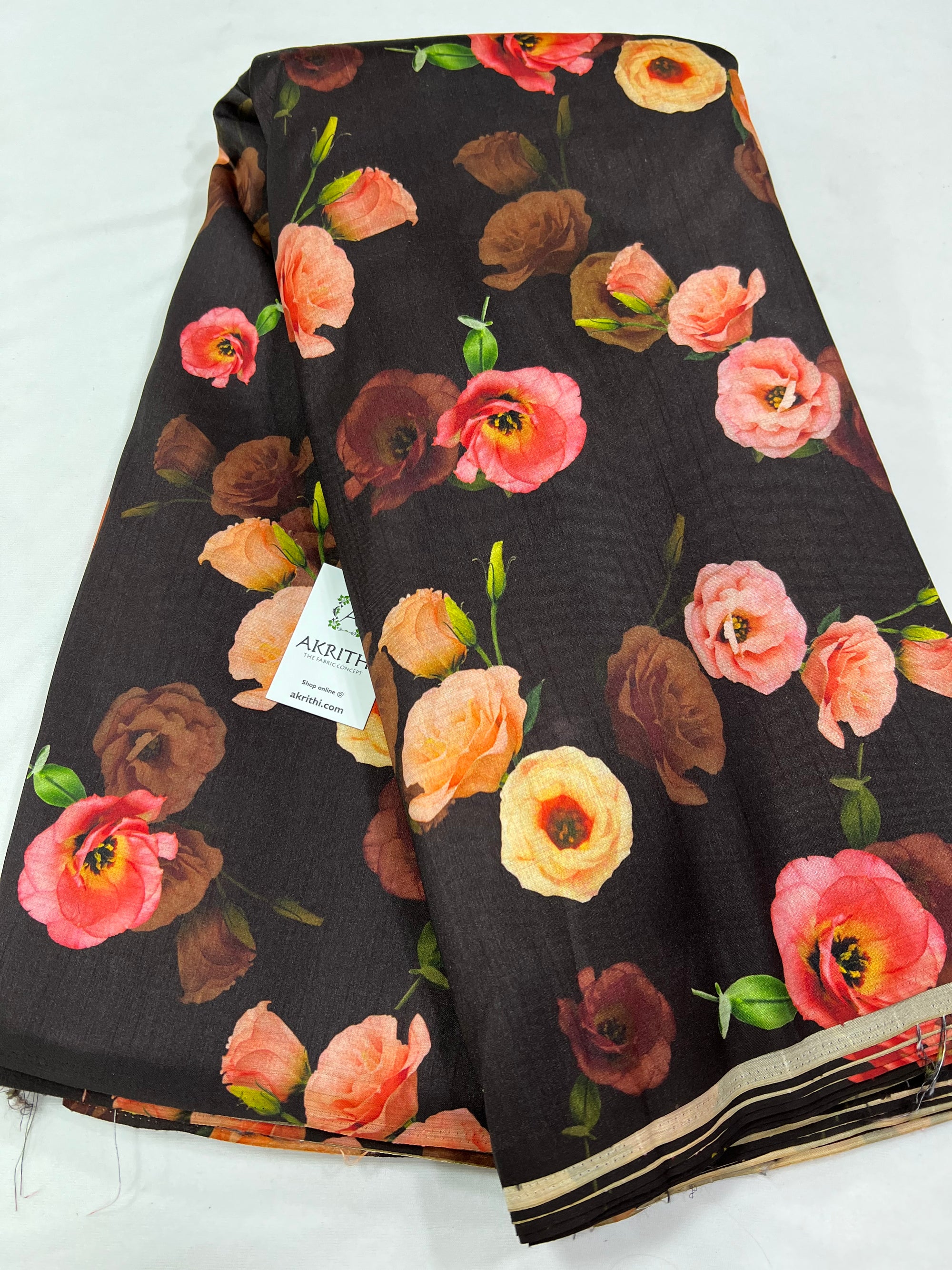 Printed silk fabric