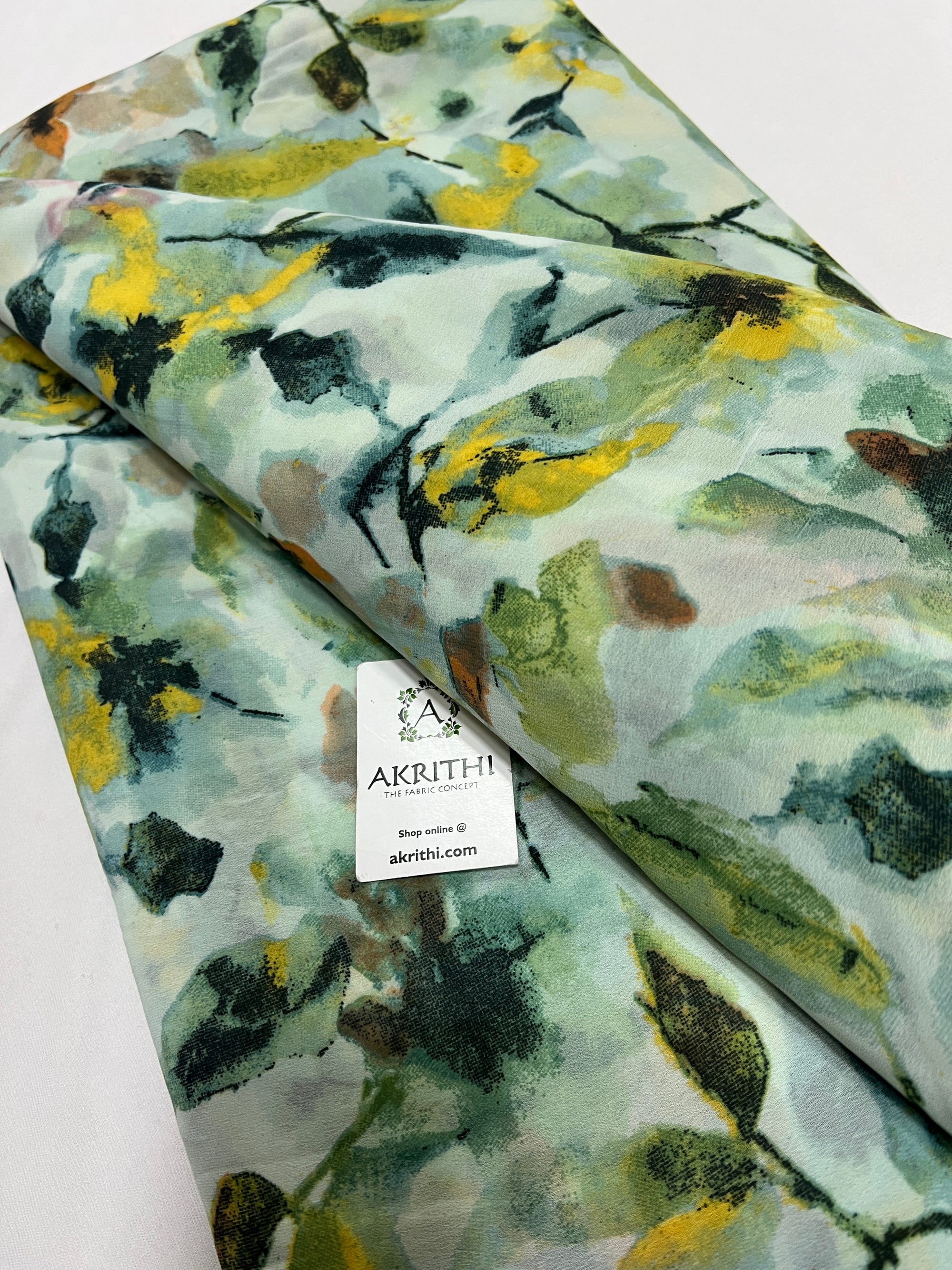 Digital floral printed georgette fabric