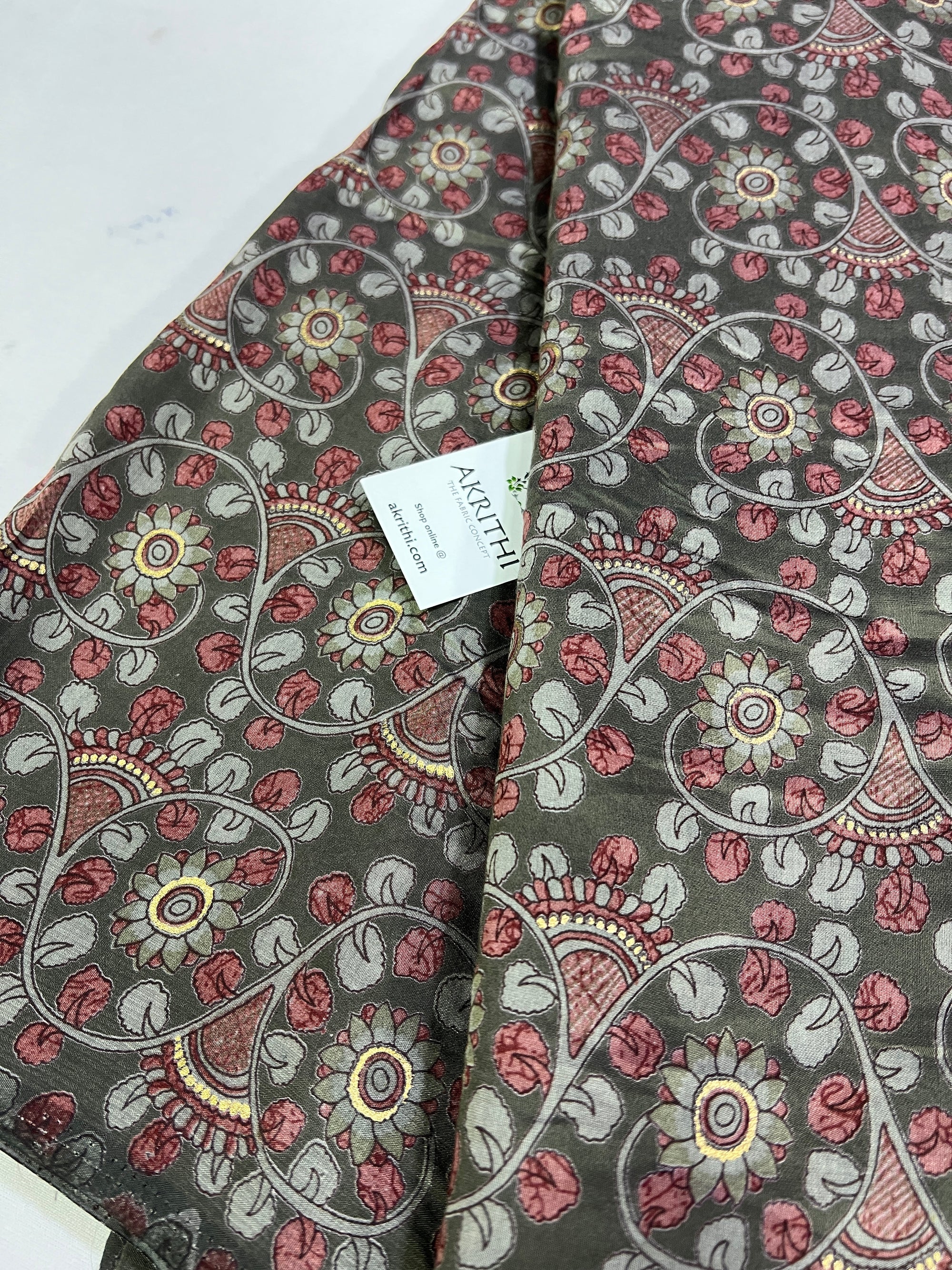 Printed silk fabric