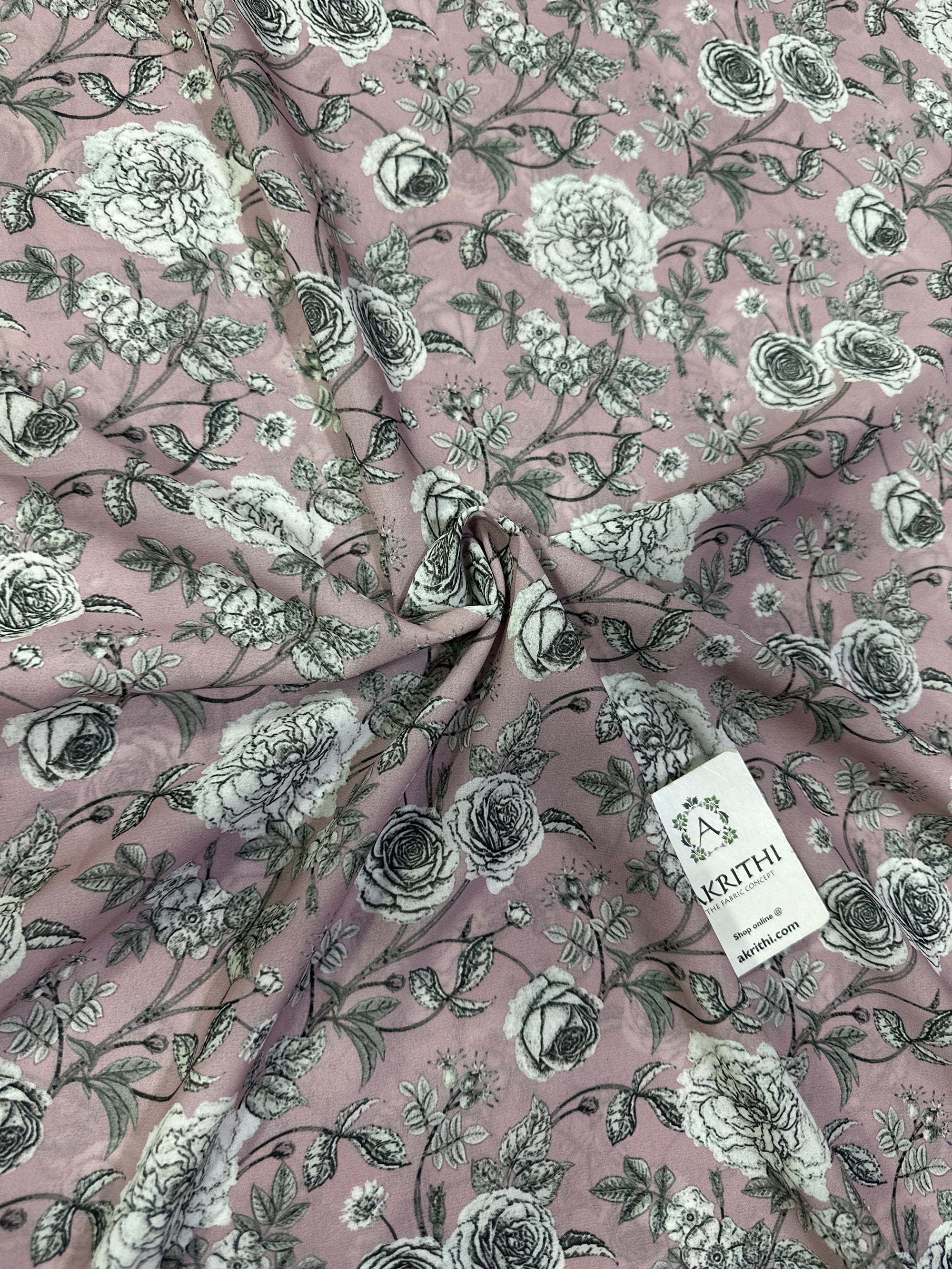 Digital floral printed georgette fabric