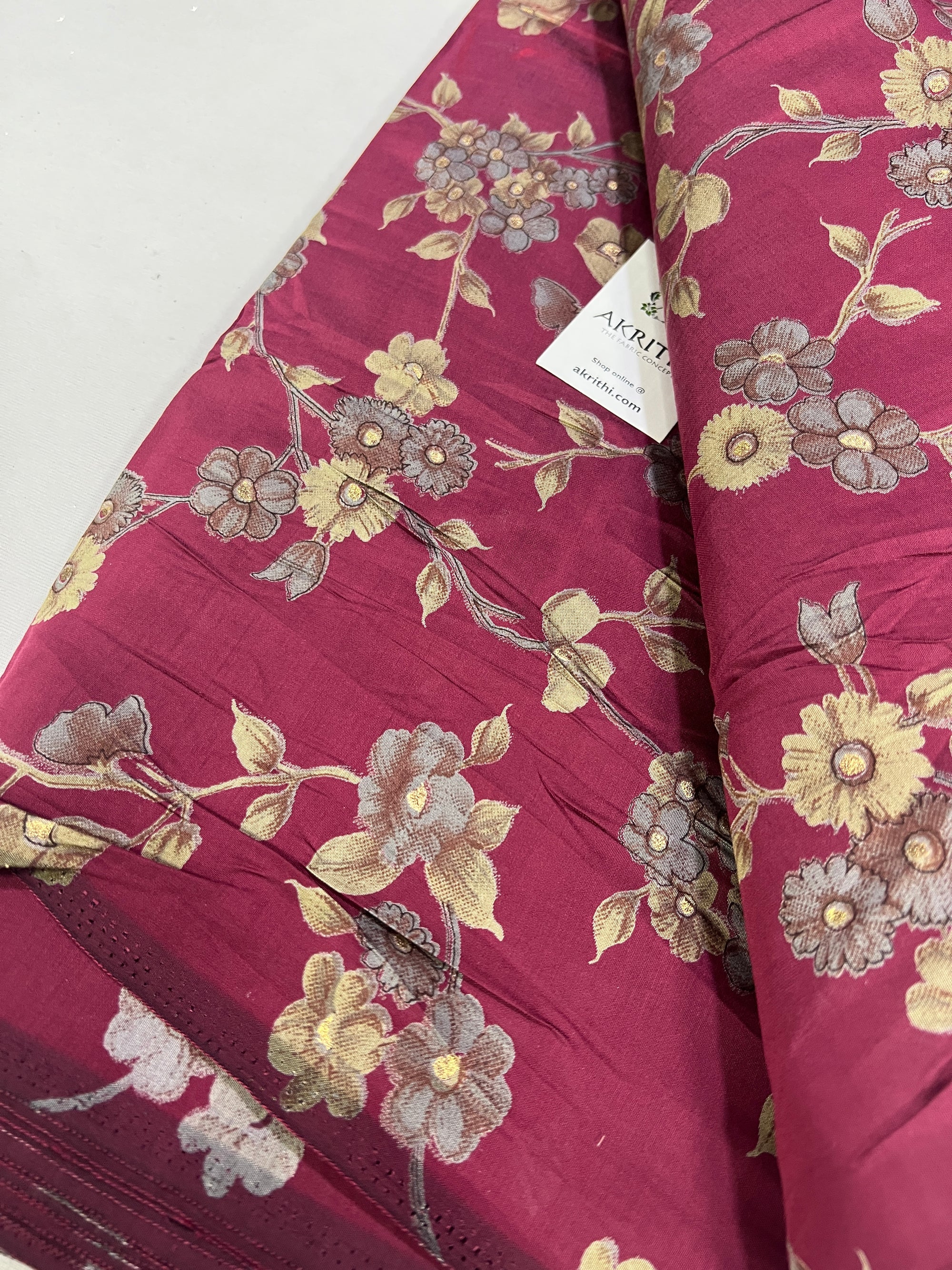 Digital printed silk fabric