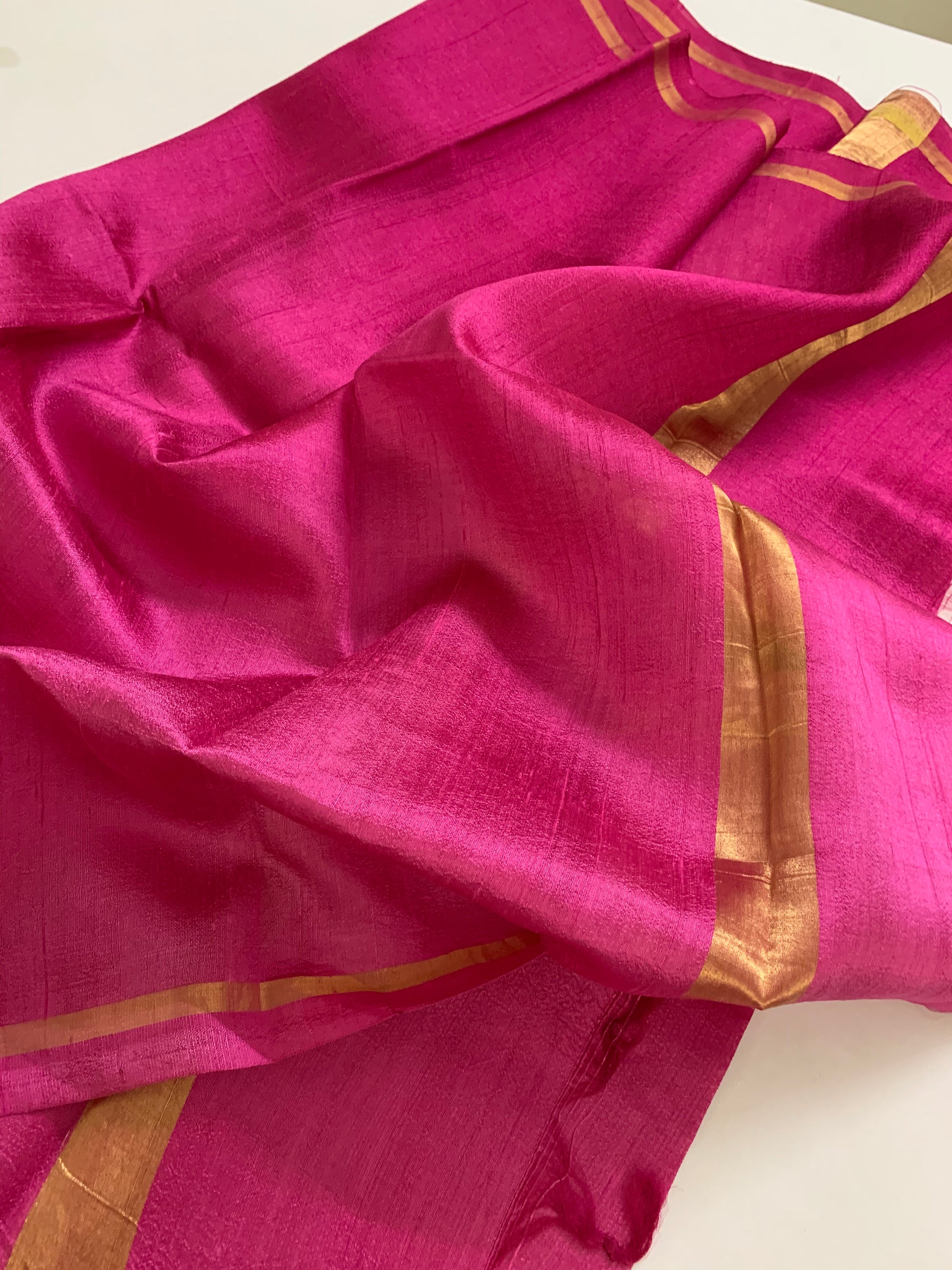 Pure raw silk shaded dupatta with zari border
