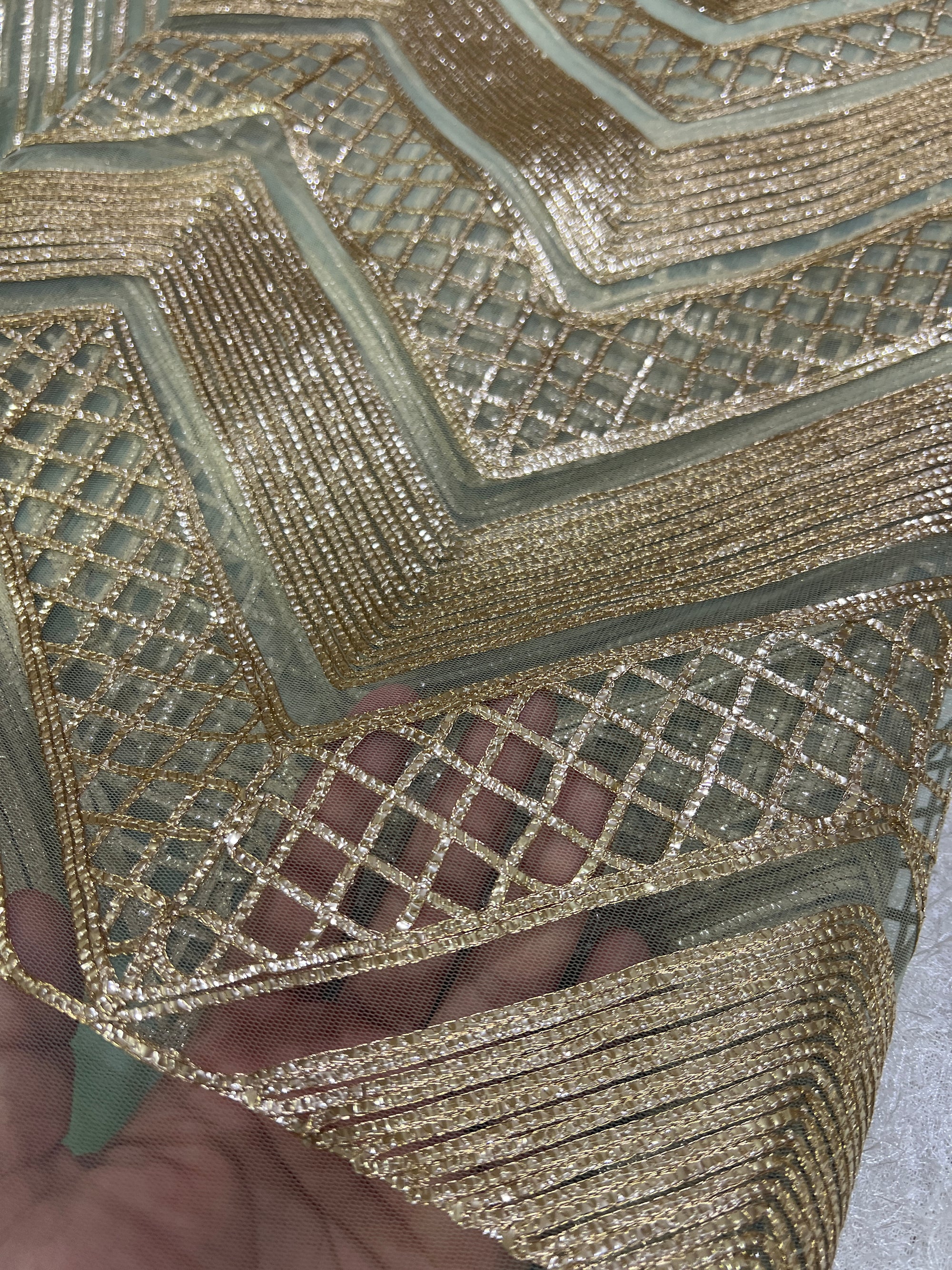 Embroidery on net fabric
