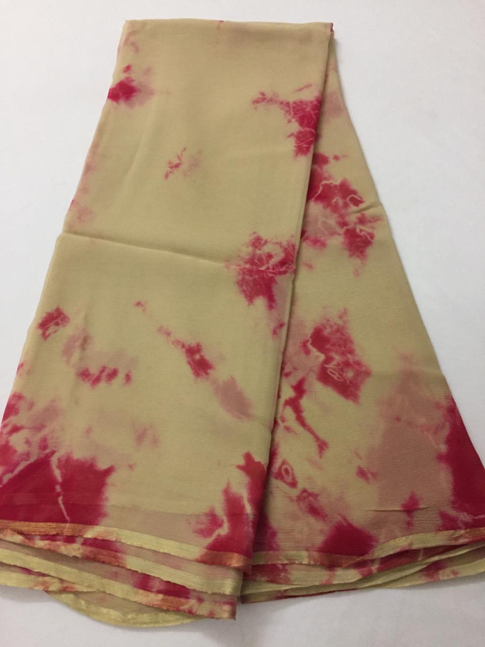 PURE CHIFFON SHIBORI TIE AND DYE SAREE